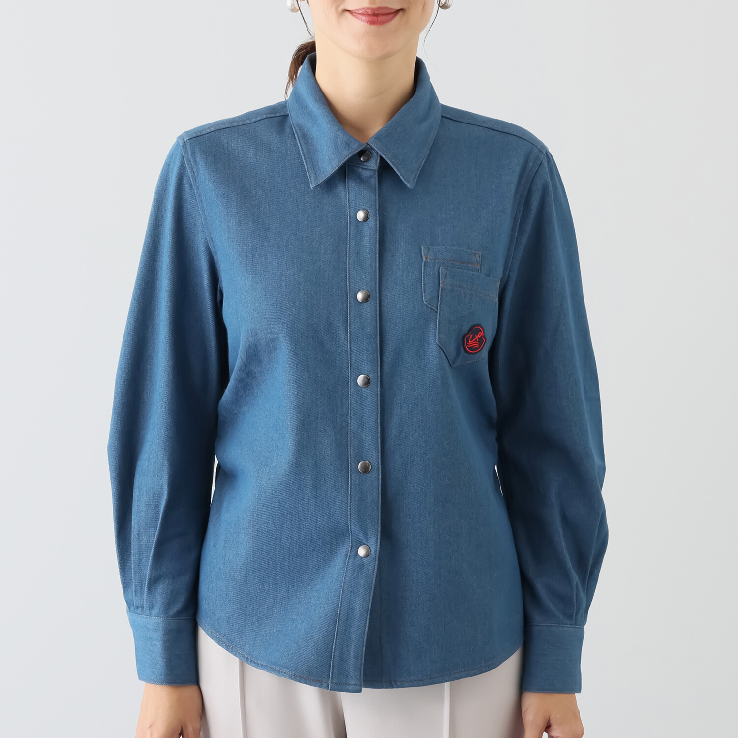 コースタルドライブ ３Ｄパターン ウエストギャザー デニムシャツ