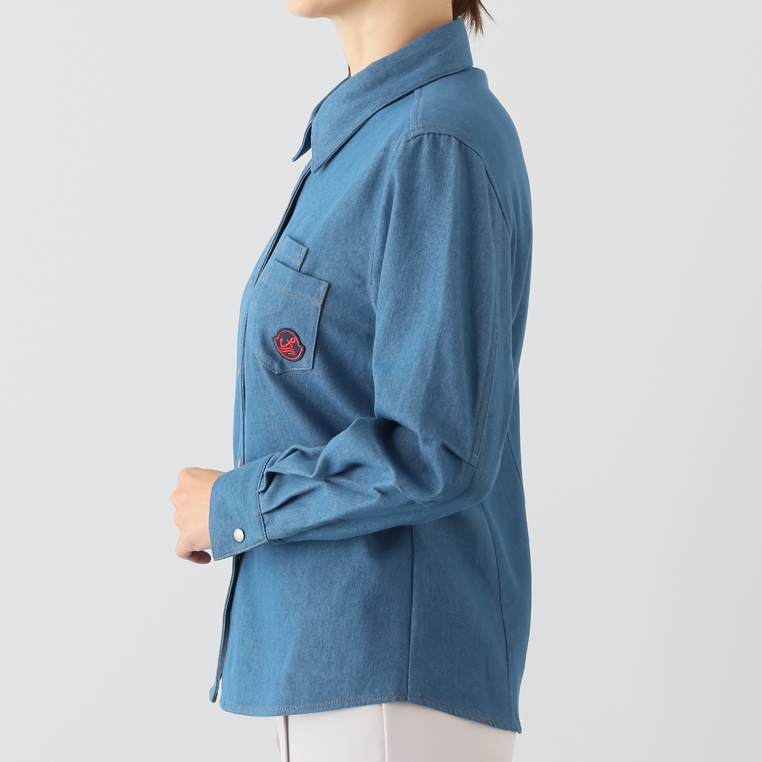 コースタルドライブ ３Ｄパターン ウエストギャザー デニムシャツ