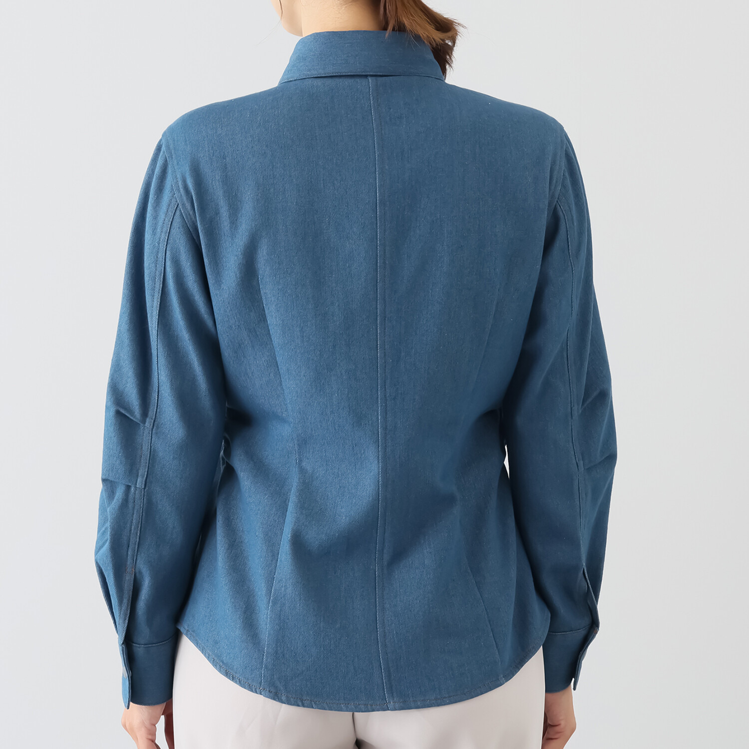 コースタルドライブ ３Ｄパターン ウエストギャザー デニムシャツ