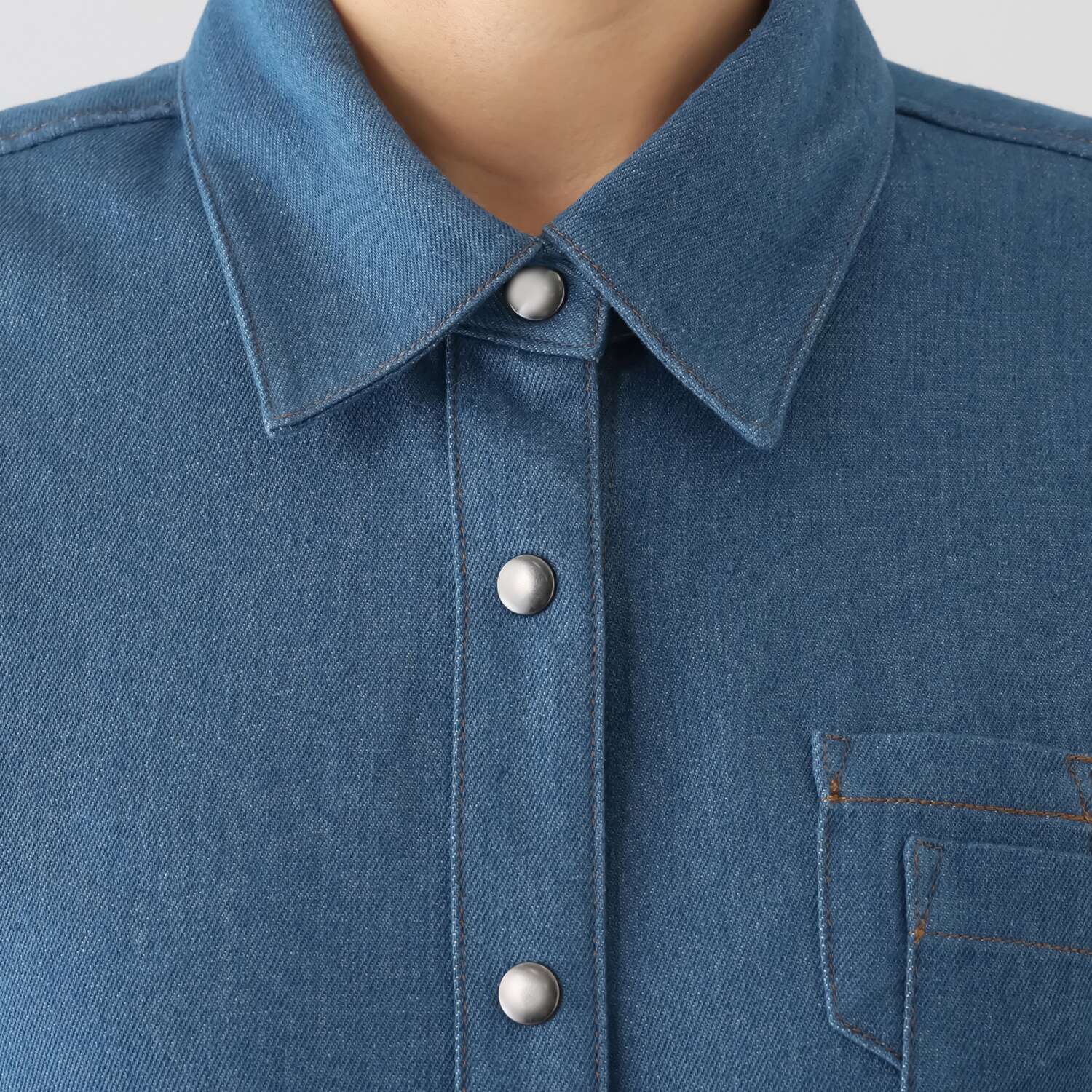 コースタルドライブ ３Ｄパターン ウエストギャザー デニムシャツ