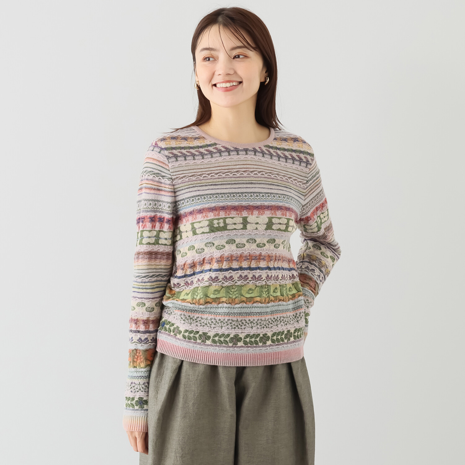 エム　アンド　キョウコ ジャガードニット プルオーバー