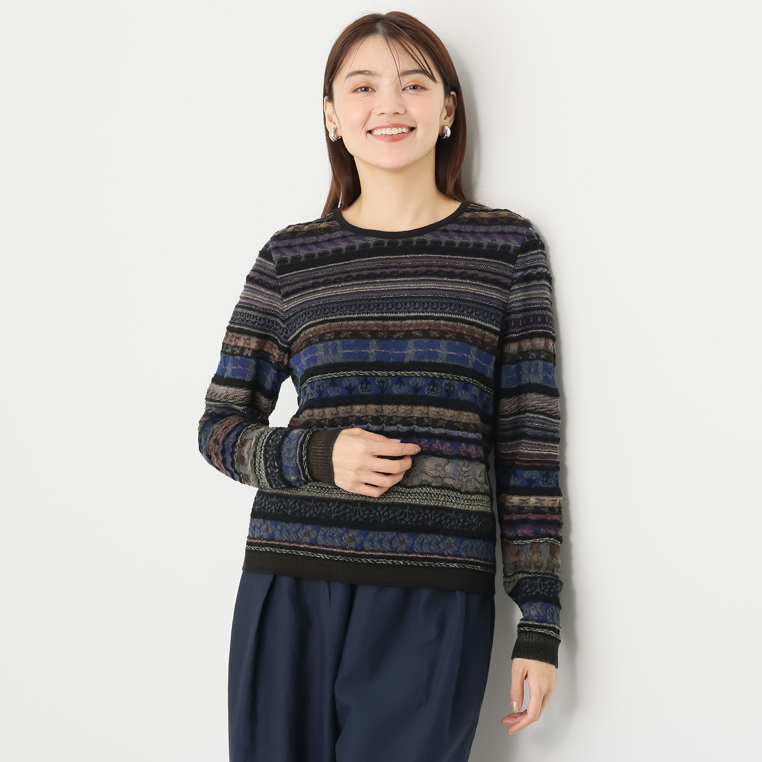 エム　アンド　キョウコ ジャガードニット プルオーバー