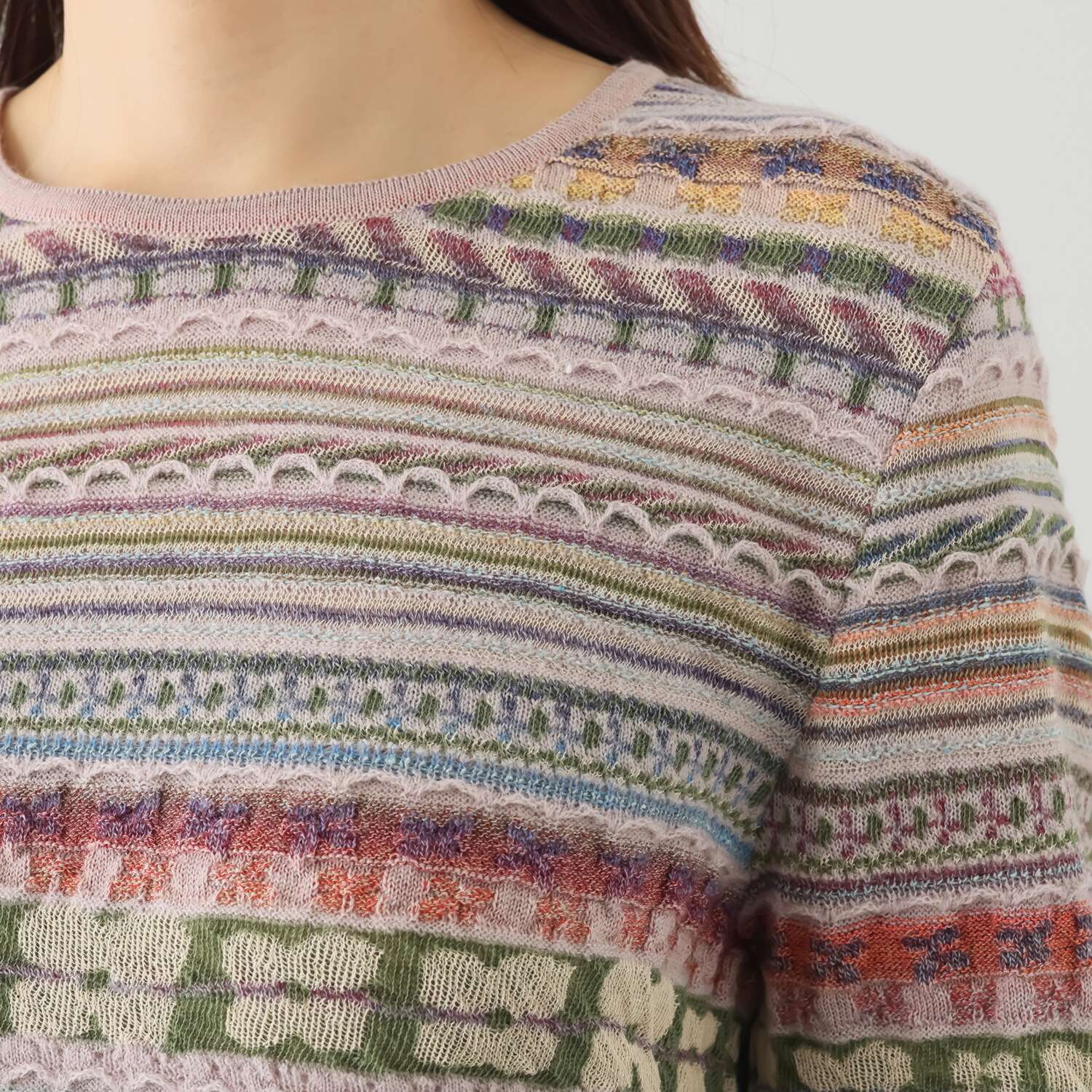 エム　アンド　キョウコ ジャガードニット プルオーバー