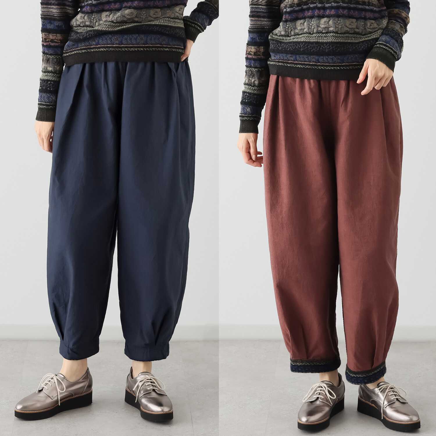 エム　アンド　キョウコ ジャガードアクセント リバーシブルパンツ