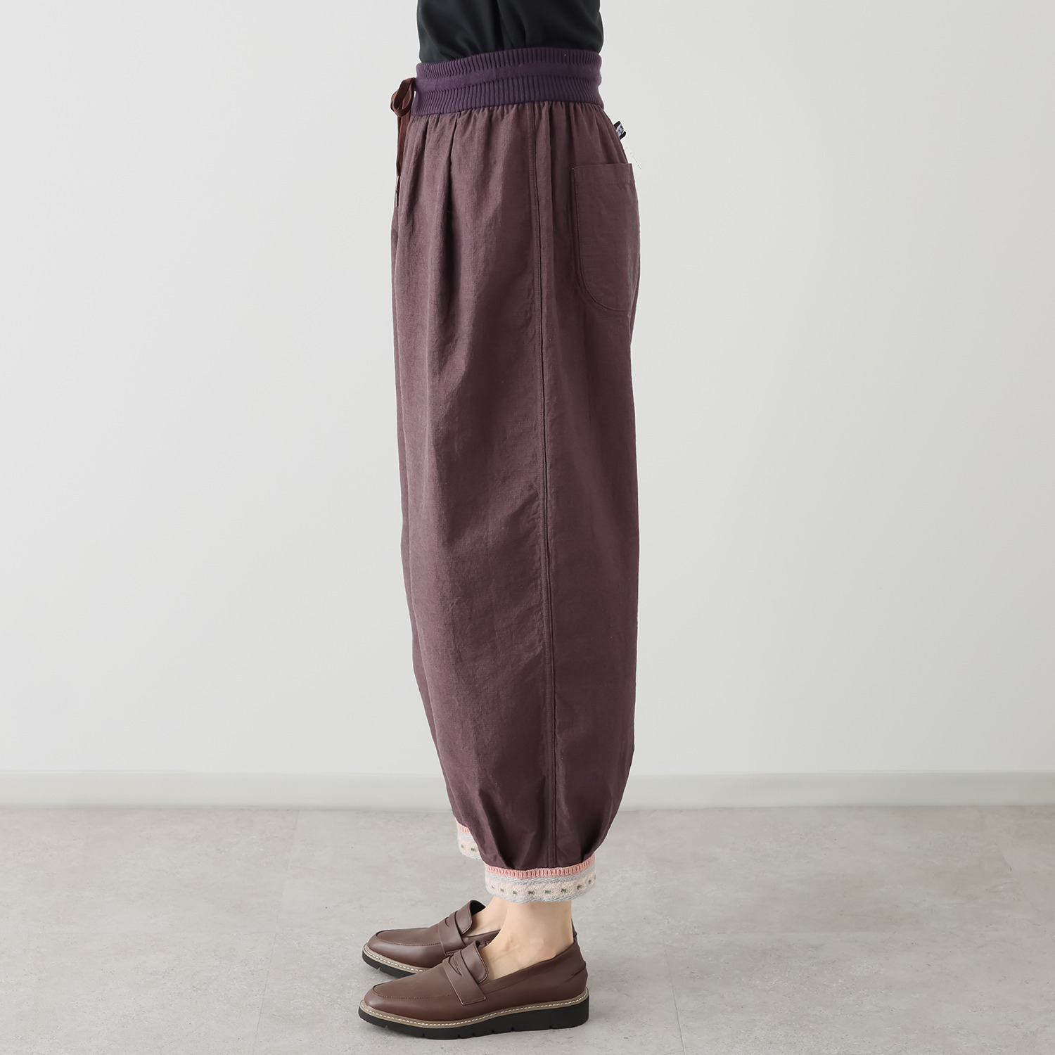 エム　アンド　キョウコ ジャガードアクセント リバーシブルパンツ