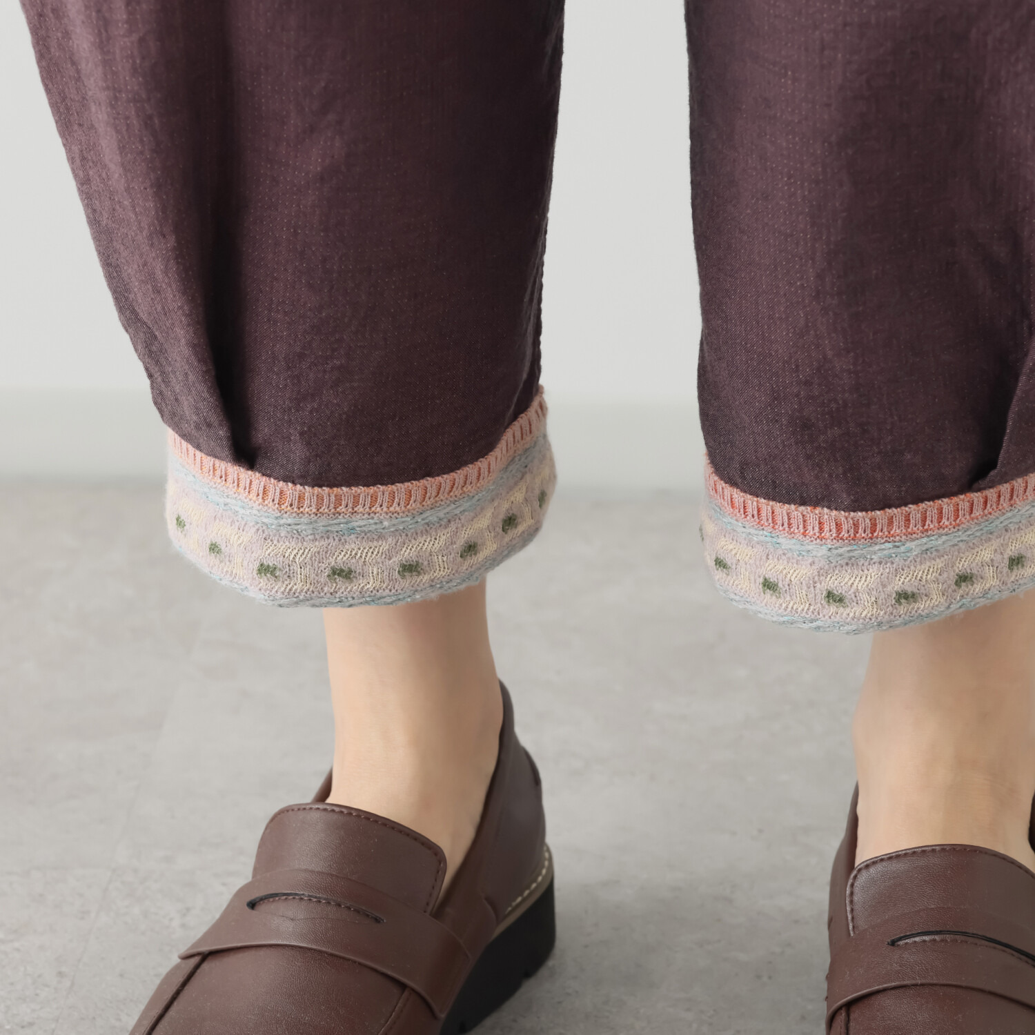 エム　アンド　キョウコ ジャガードアクセント リバーシブルパンツ