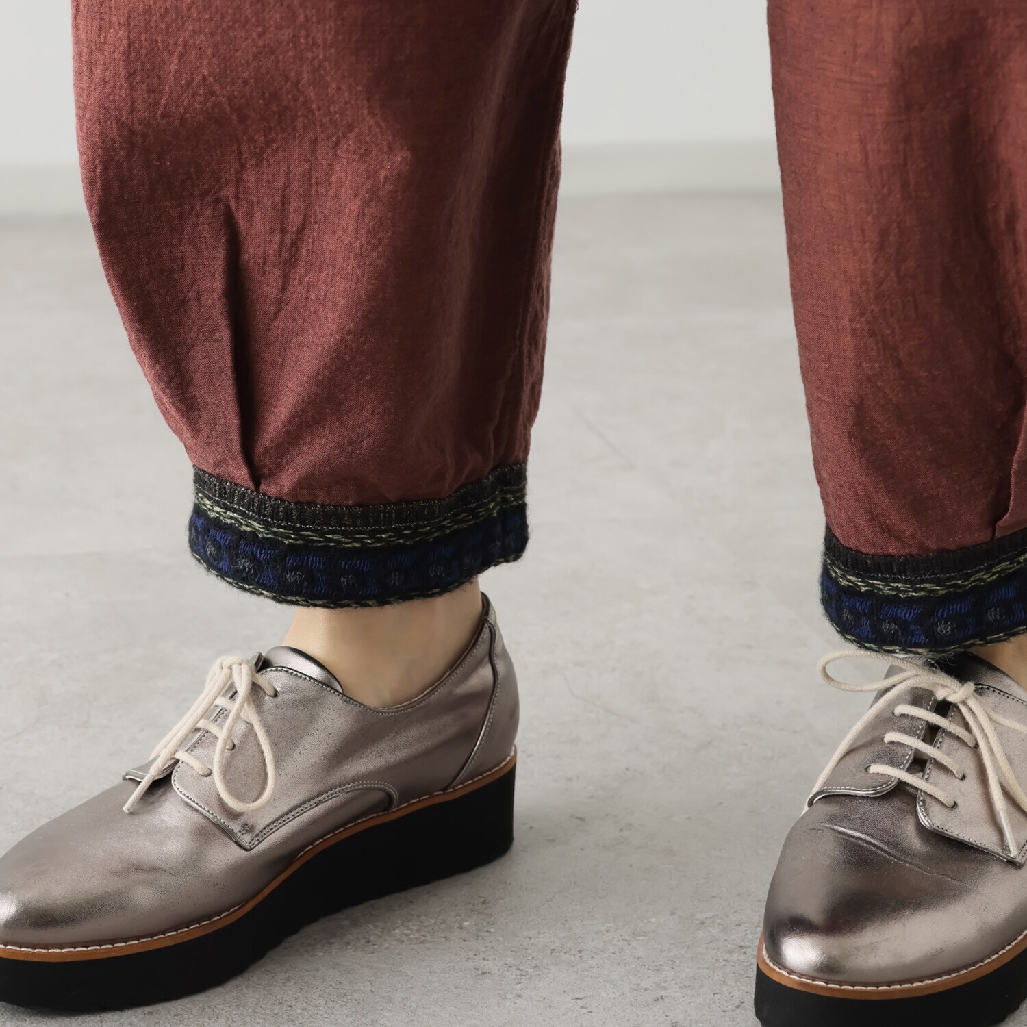 エム　アンド　キョウコ ジャガードアクセント リバーシブルパンツ