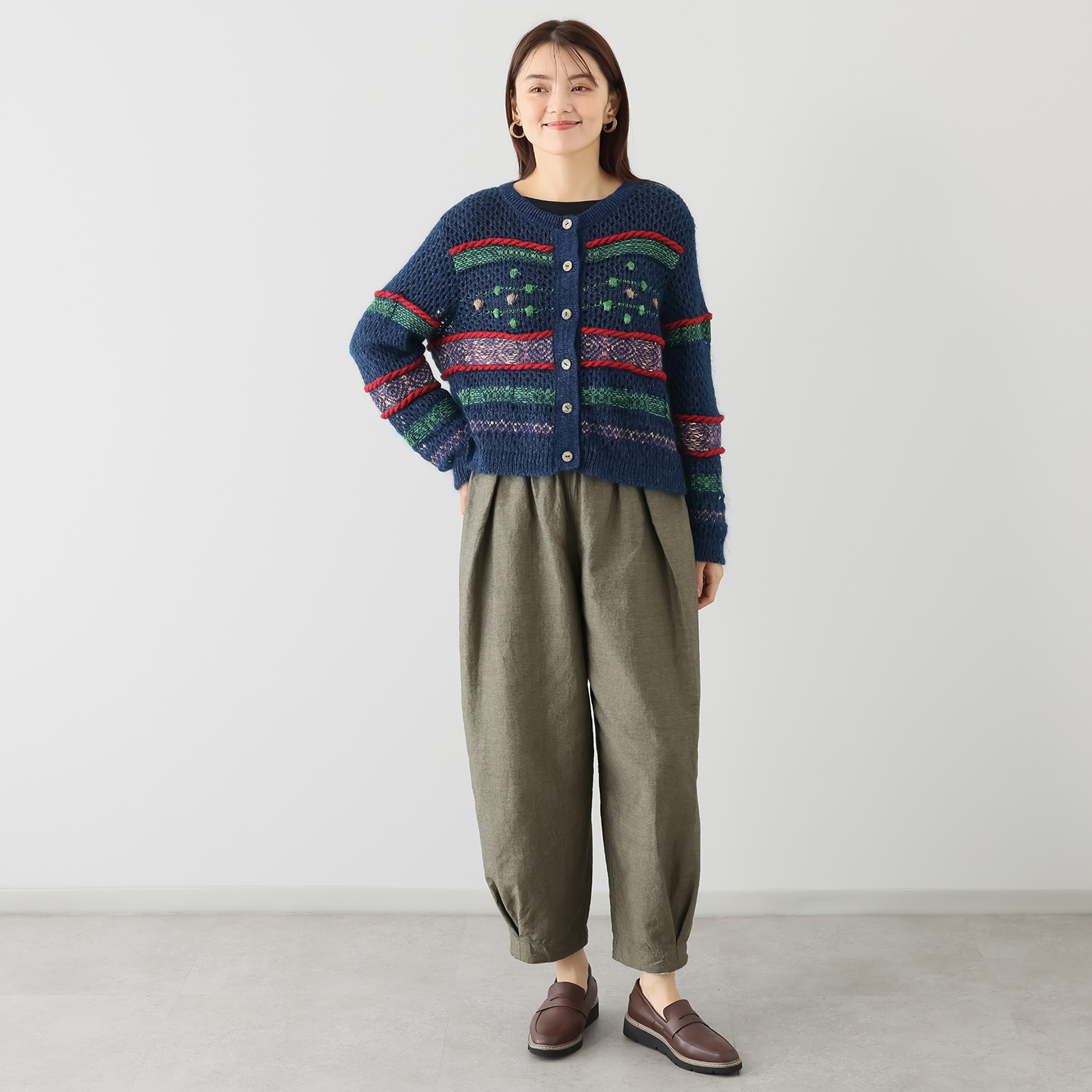 エム　アンド　キョウコ ジャガードアクセント リバーシブルパンツ