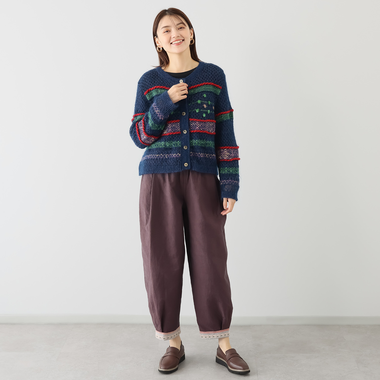 エム　アンド　キョウコ ジャガードアクセント リバーシブルパンツ