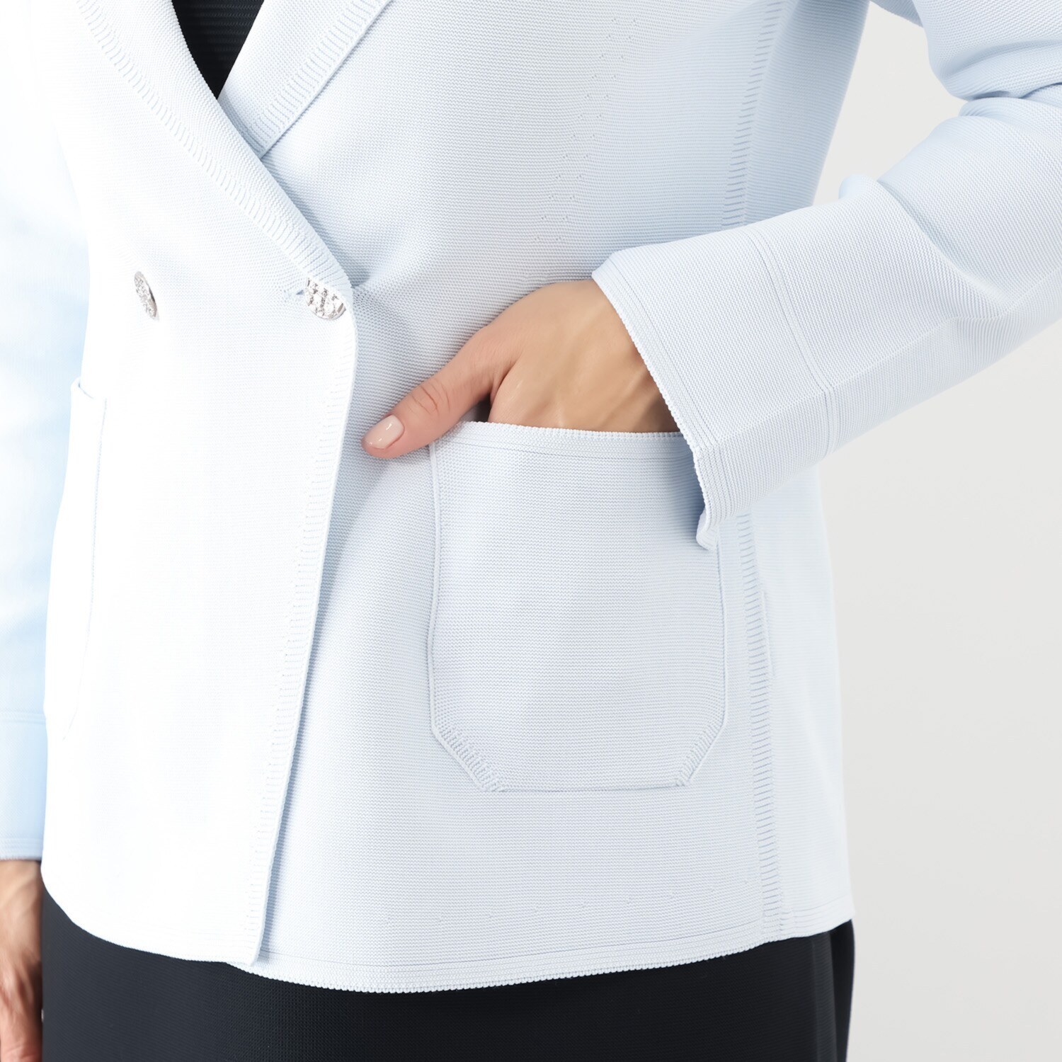 マルティジャーニ 日本製　匠の技 立体編 軽量ストレッチ ダブルジャケット