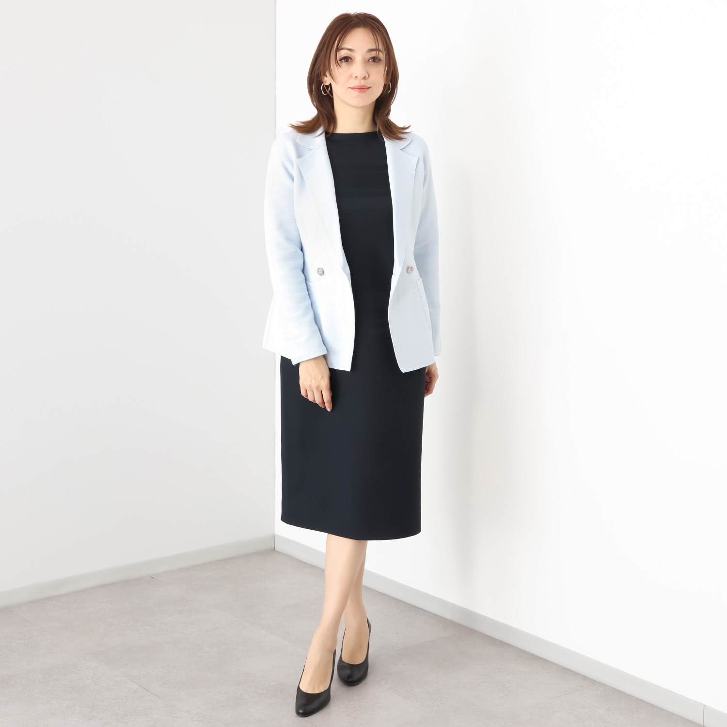 マルティジャーニ 日本製　匠の技 立体編 軽量ストレッチ ダブルジャケット