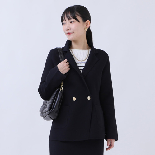 マルティジャーニ 日本製　匠の技 立体編 軽量ストレッチ ダブルジャケット