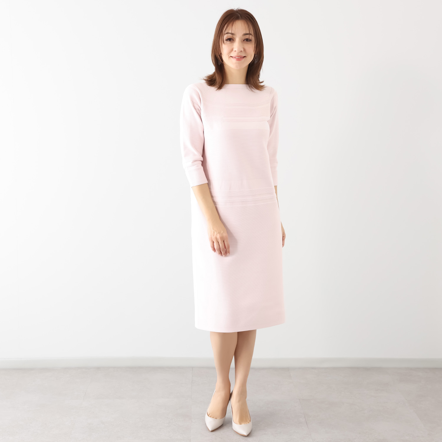 マルティジャーニ 日本製　匠の技 立体編 軽量ストレッチ コクーンワンピース