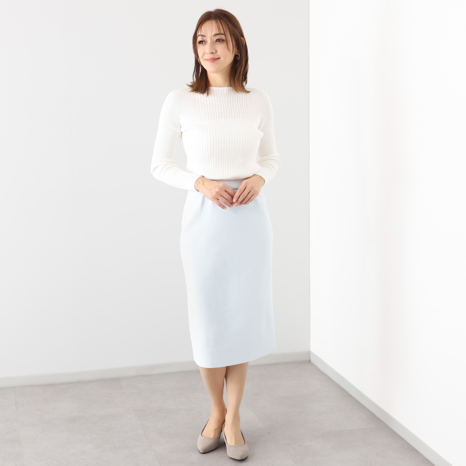 マルティジャーニ 日本製　匠の技 立体編 軽量ストレッチ スカート