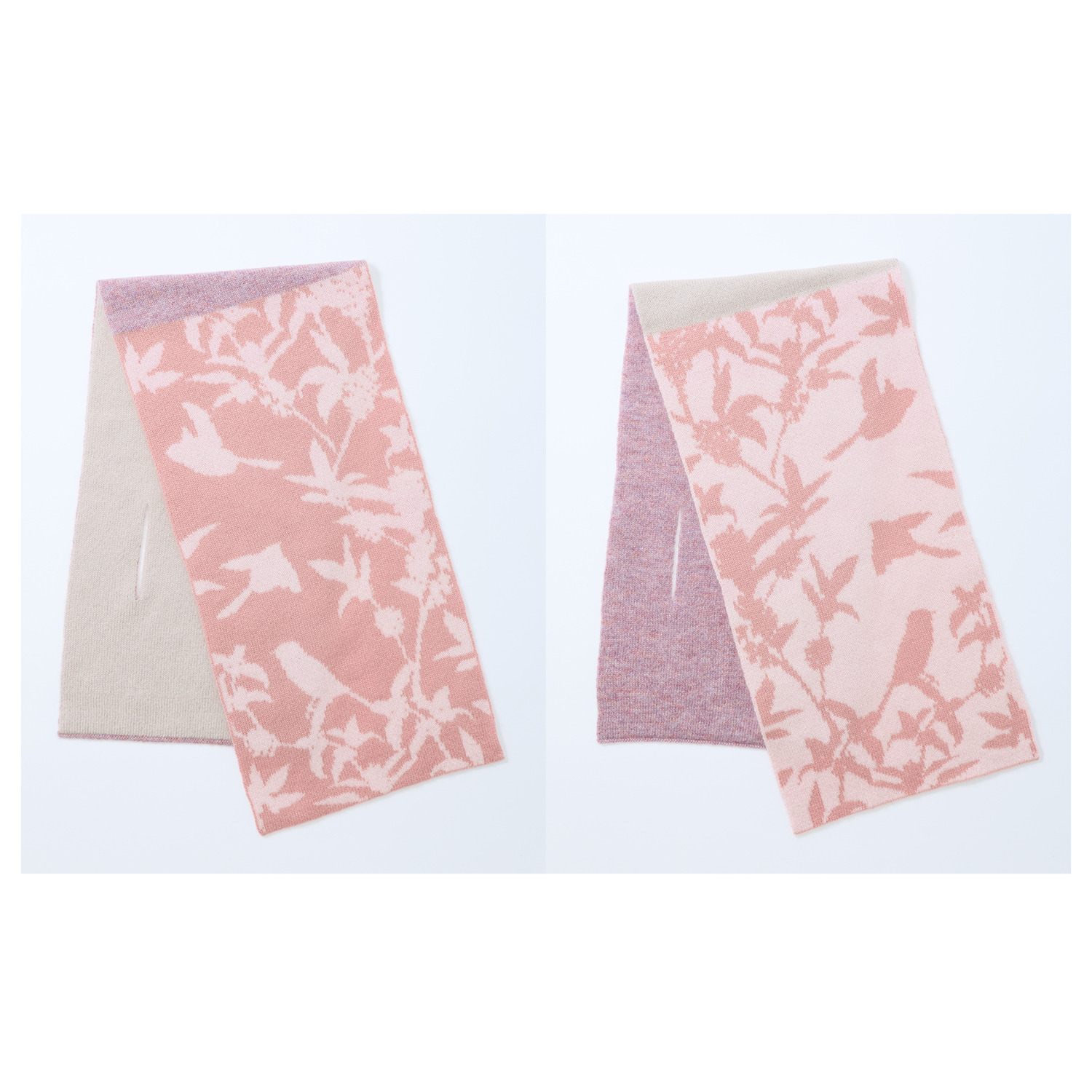 ミラ・ショーン 内モンゴル産 カシミヤ１００％ リバーシブル ニットマフラー