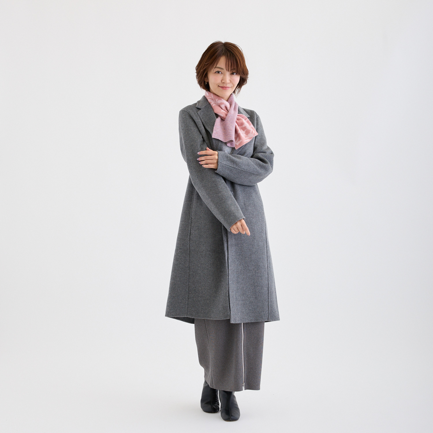 ミラ・ショーン 内モンゴル産 カシミヤ１００％ リバーシブル ニットマフラー