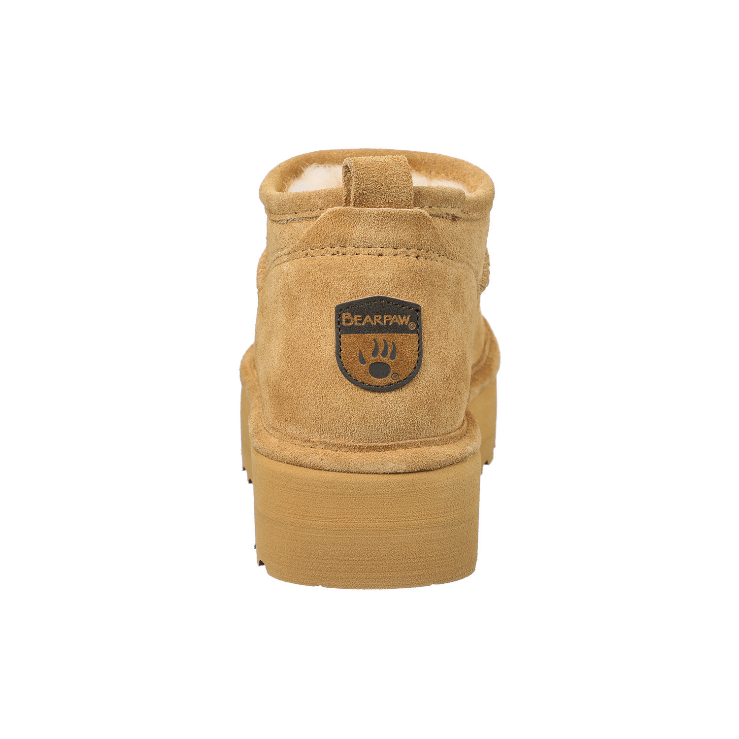 ベアパウ はっ水牛革スエード ムートン調厚底ブーツ “レトロ スーパーショーティ”