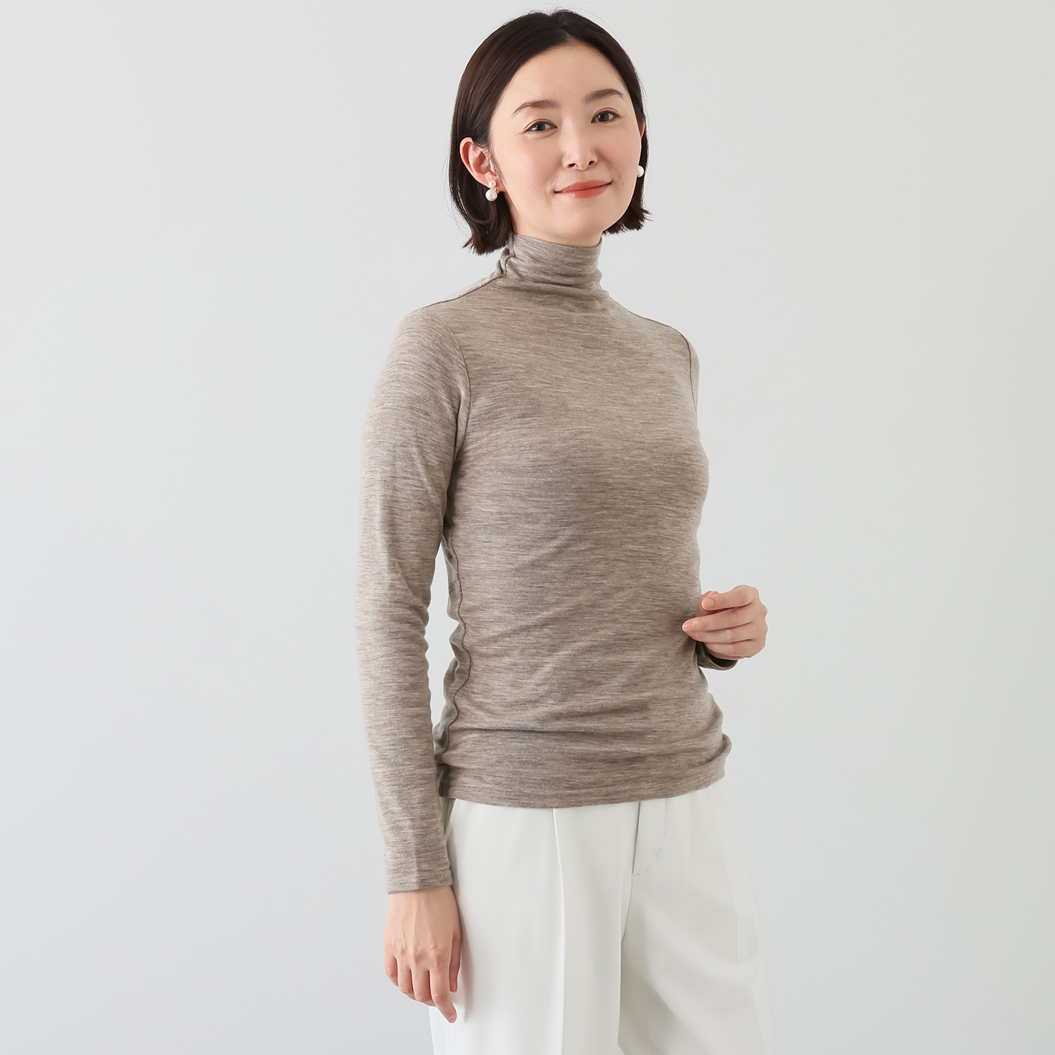 天使の綿シフォン お家で洗える！ ウールプラス プルオーバー