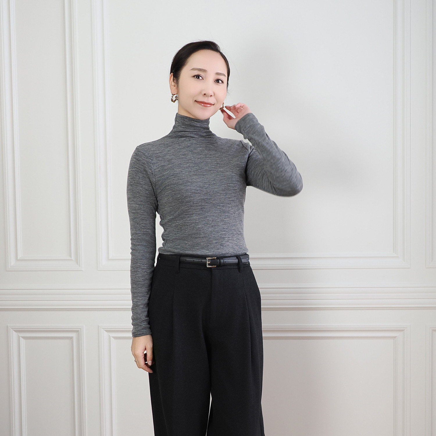 天使の綿シフォン お家で洗える！ ウールプラス プルオーバー