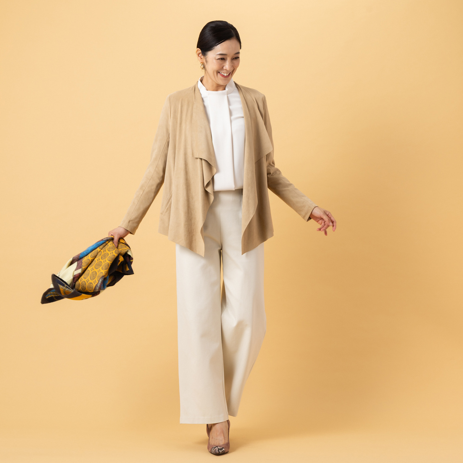 上質ごこち 吸湿発熱 プレミアム雅山（Ｒ） ワイドパンツ ＜股下６２ｃｍ＞