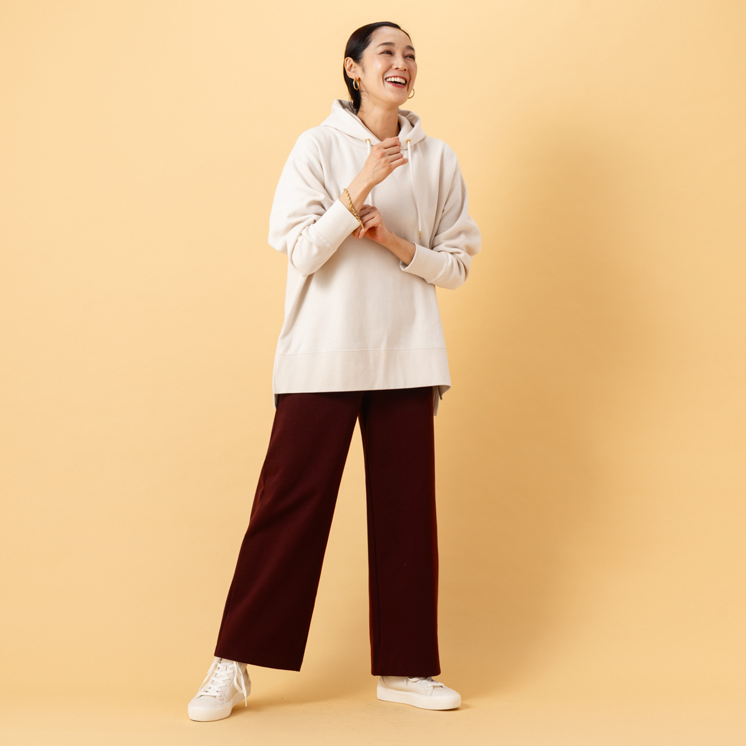 上質ごこち 吸湿発熱 プレミアム雅山（Ｒ） ワイドパンツ ＜股下６２ｃｍ＞