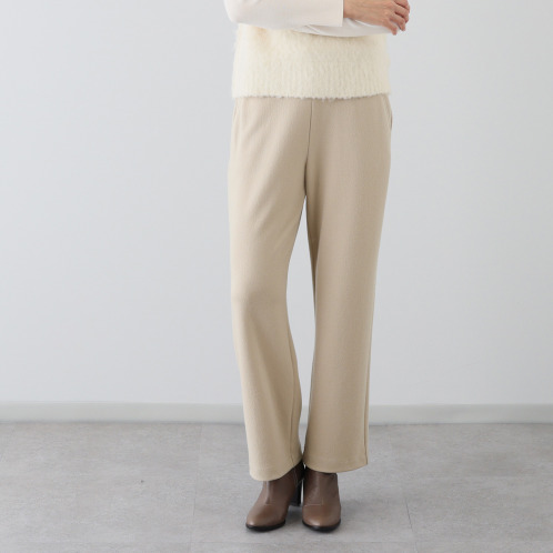 上質ごこち　ＵＶカット　スーパープレミアム　ウール混ストレートパンツ