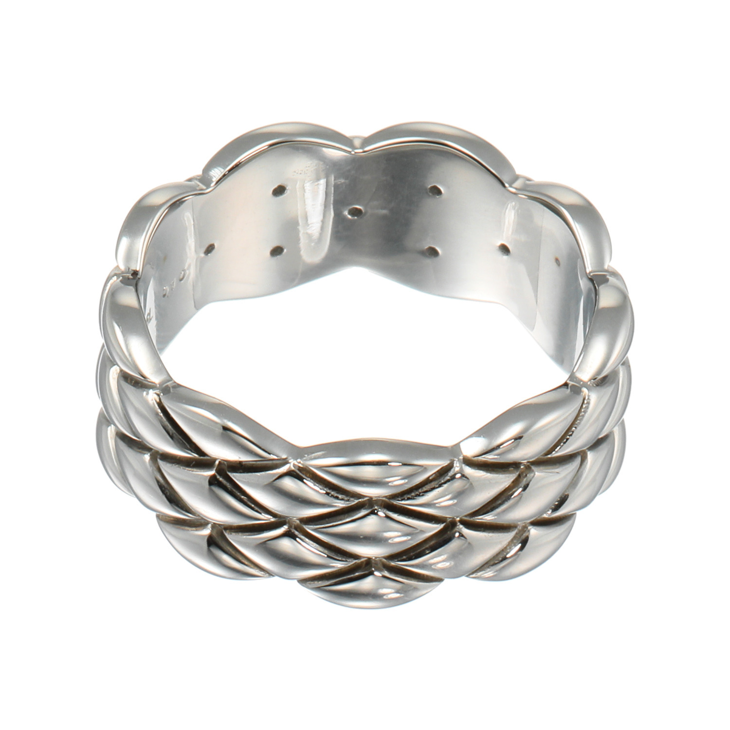 リノン サージカルステンレス ダイヤモンド キルティングデザイン リング