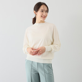 元町ゼラール なめらか＆きれい見え ハイゲージで編み立てた ふんわりスリーブ プルオーバー