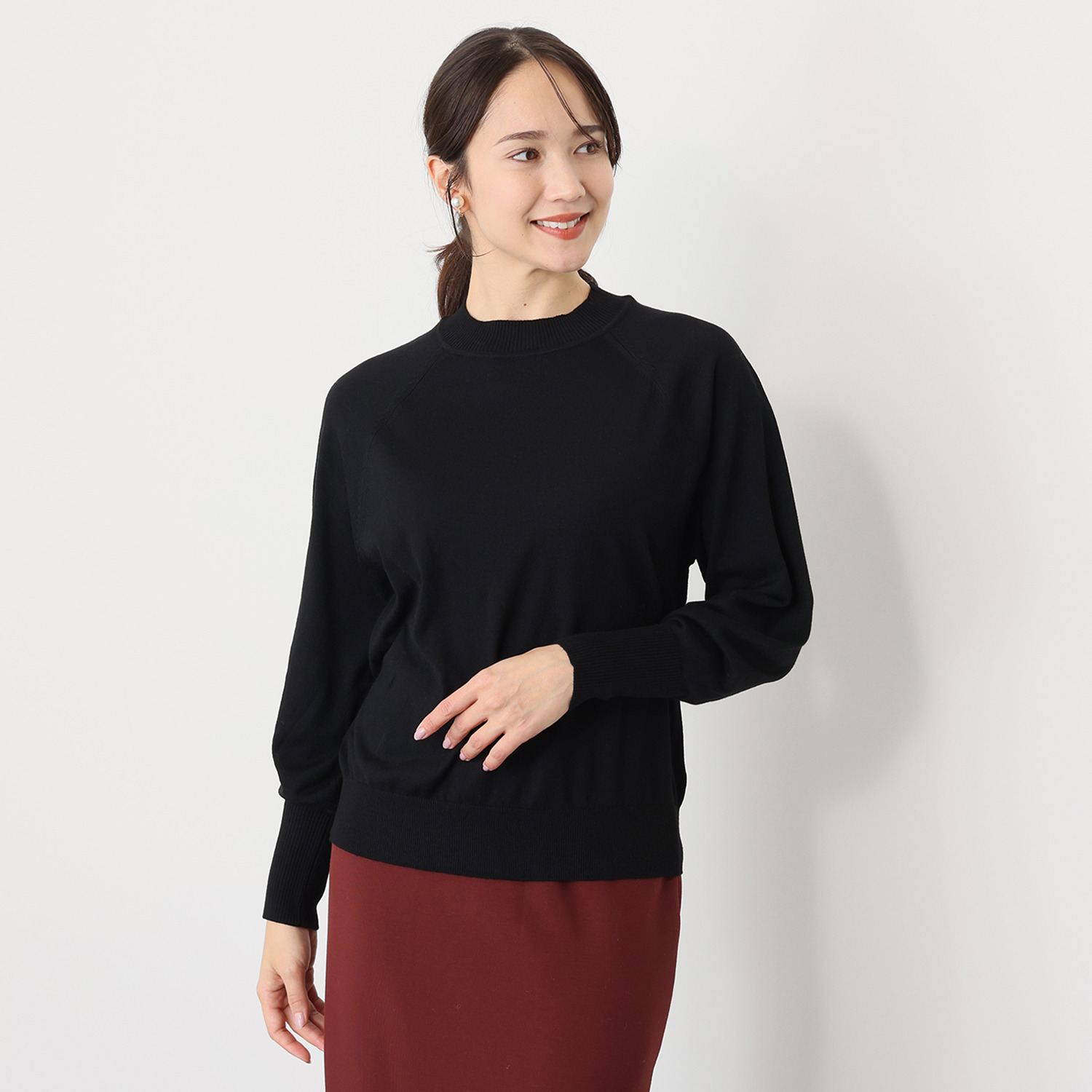 元町ゼラール なめらか＆きれい見え ハイゲージで編み立てた ふんわりスリーブ プルオーバー