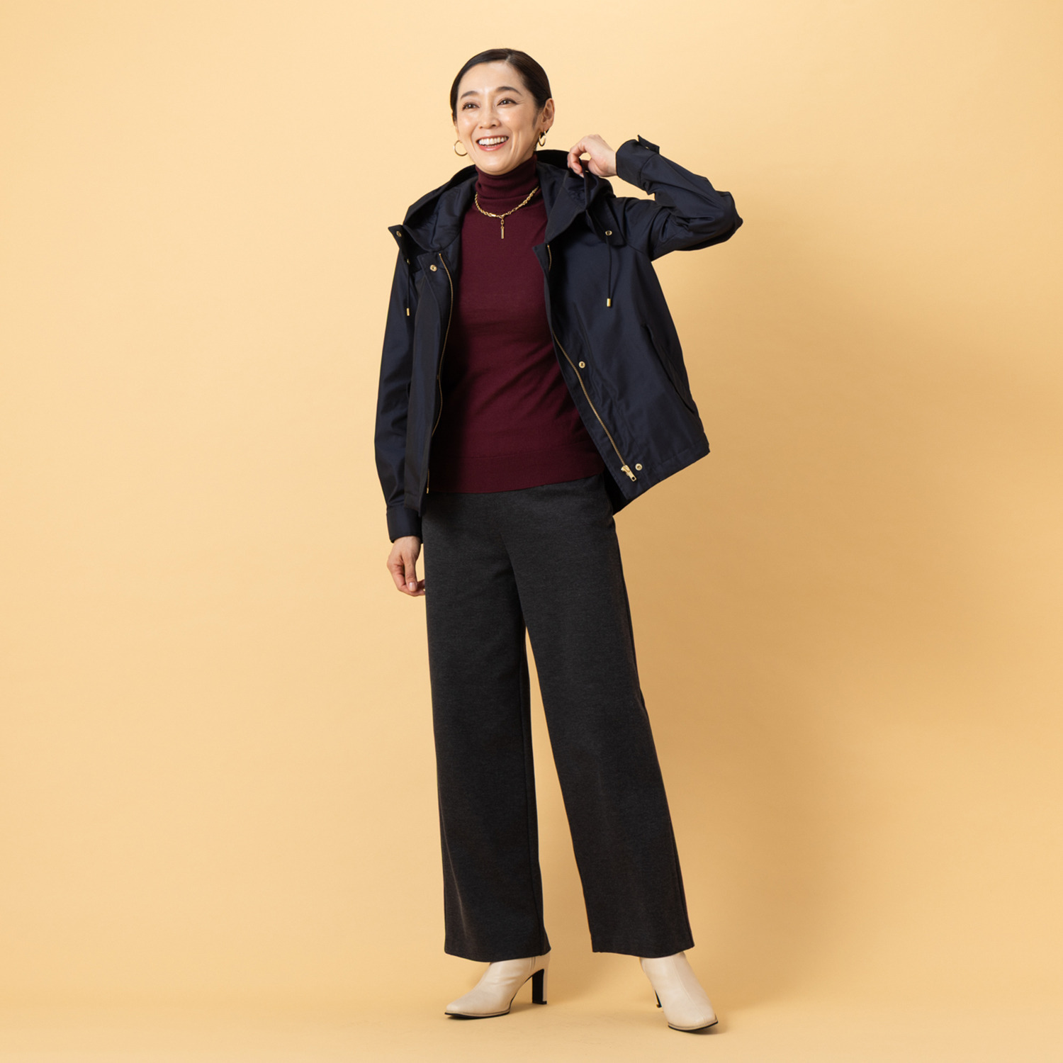 上質ごこち 吸湿発熱 プレミアム雅山（Ｒ） ワイドパンツ ＜股下７０ｃｍ＞