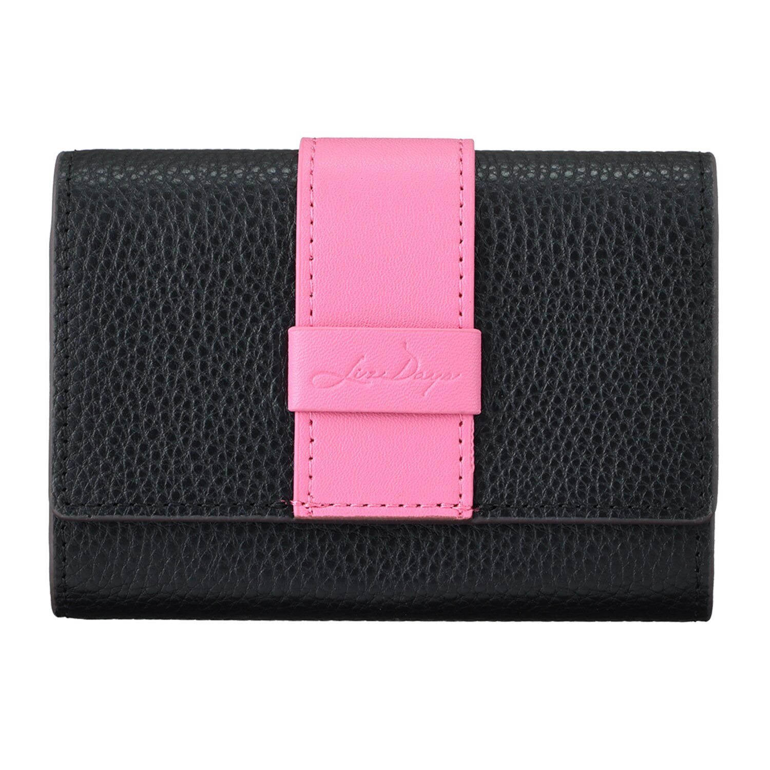 リズデイズ 牛革 ベルトデザイン じゃばら 二つ折り財布