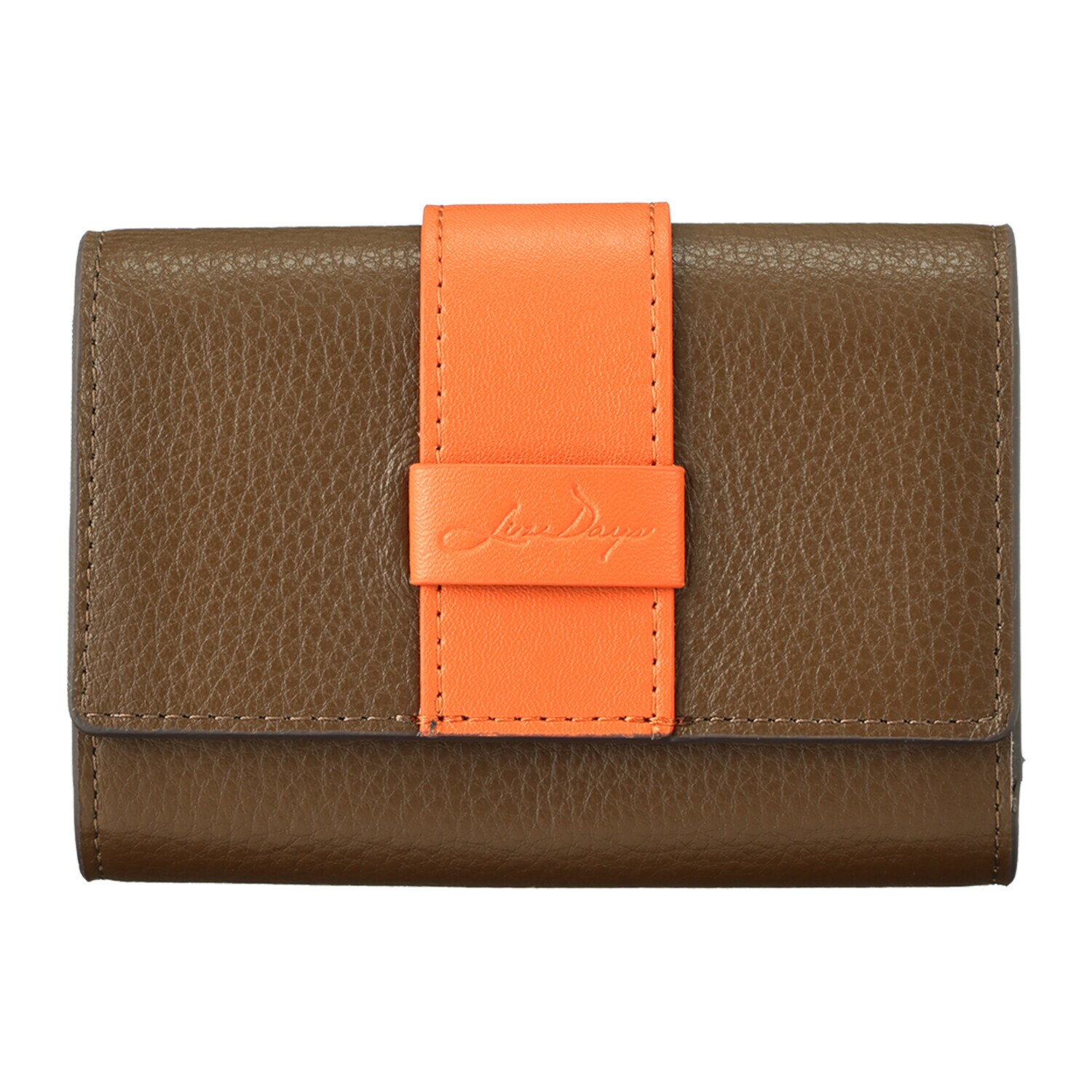 リズデイズ 牛革 ベルトデザイン じゃばら 二つ折り財布