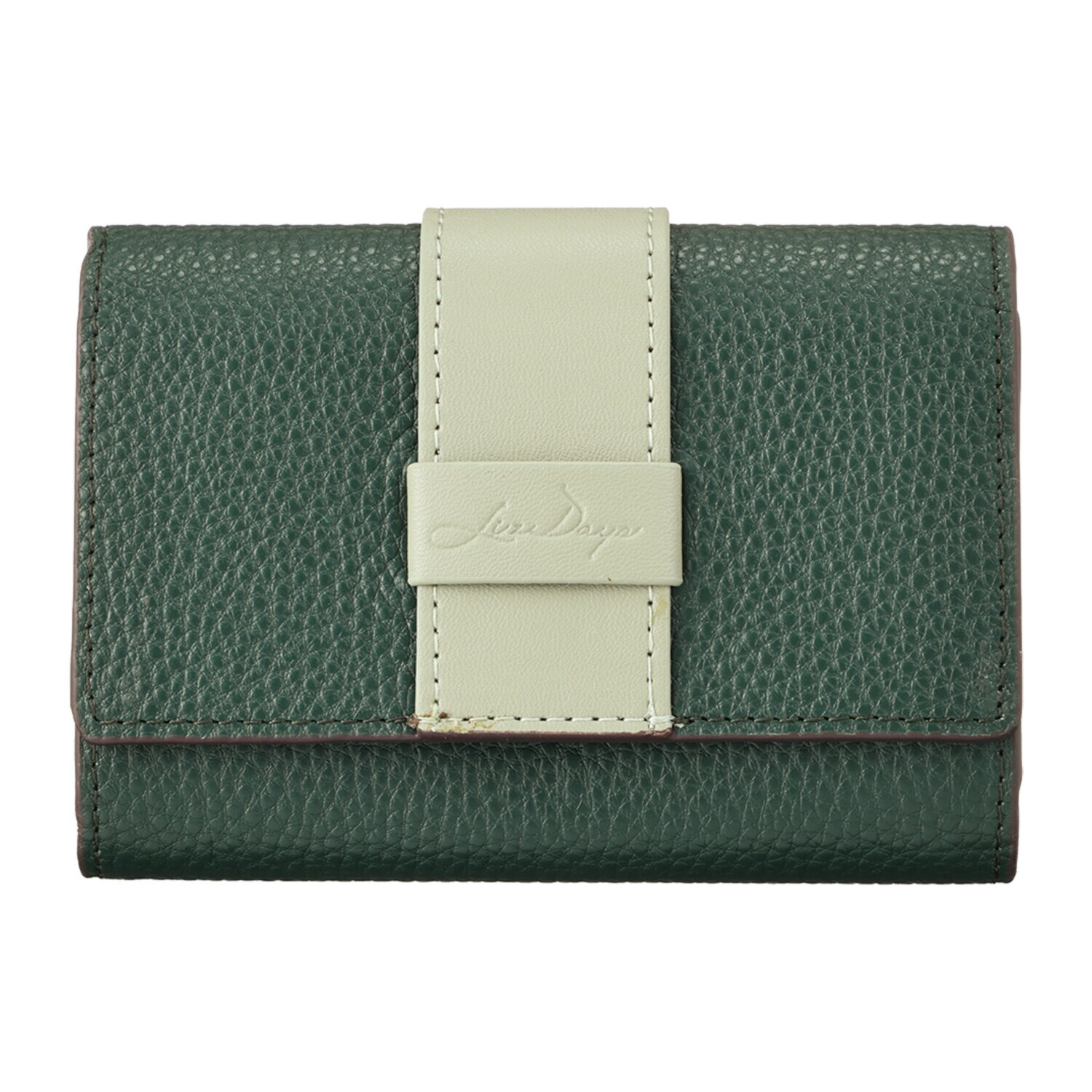 リズデイズ 牛革 ベルトデザイン じゃばら 二つ折り財布