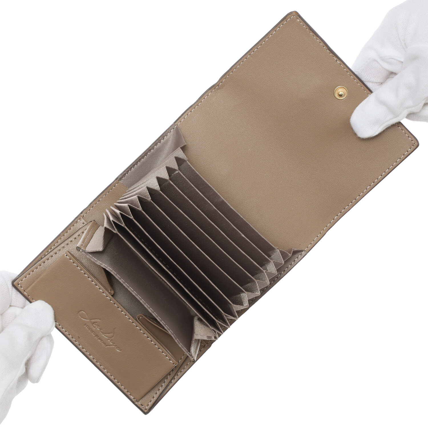 リズデイズ 牛革 ベルトデザイン じゃばら 二つ折り財布