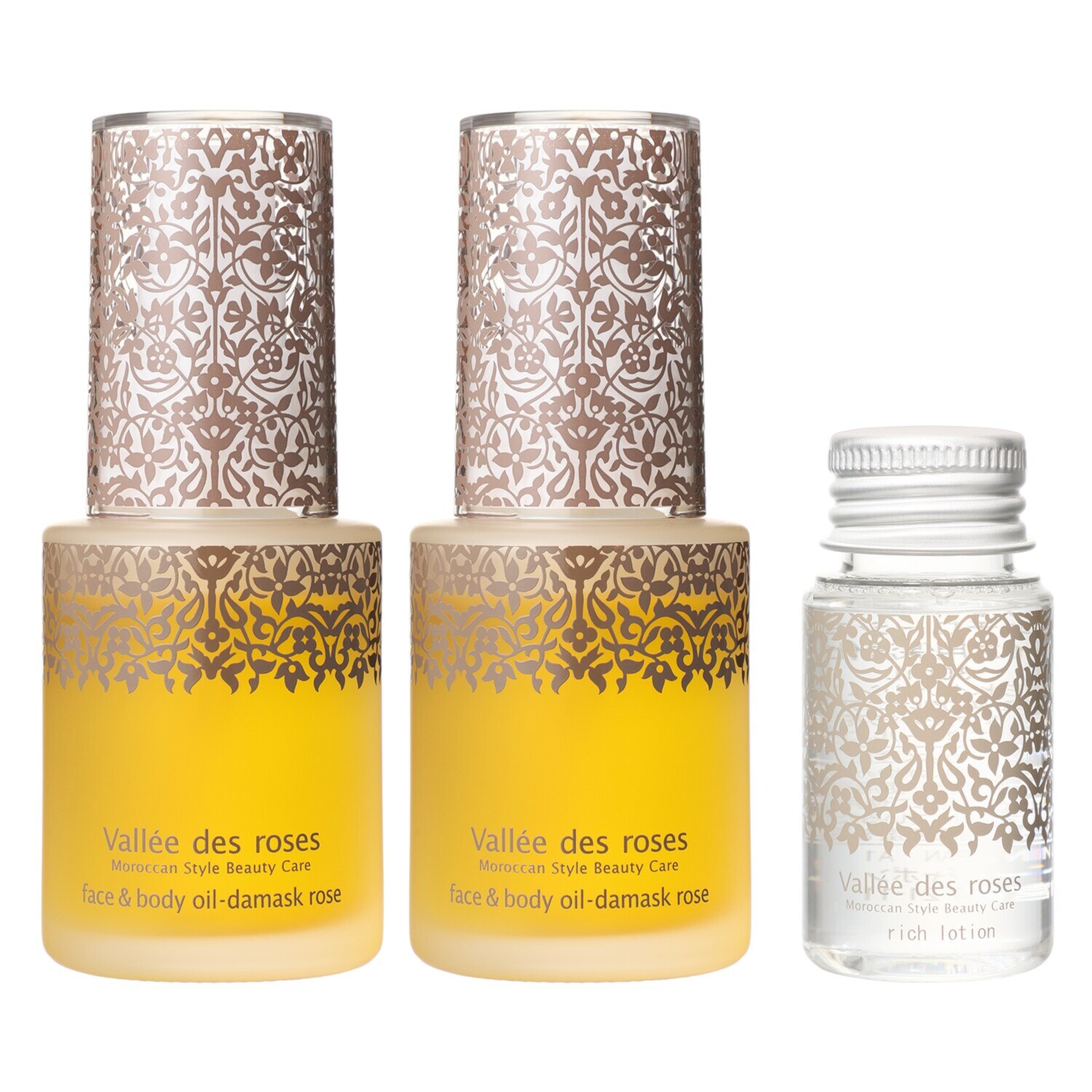 ヴァレ　ド　ローズ 美容成分１００％！ ハリツヤ潤い肌へ導く フェイス＆ボディオイル ２本スペシャルセット