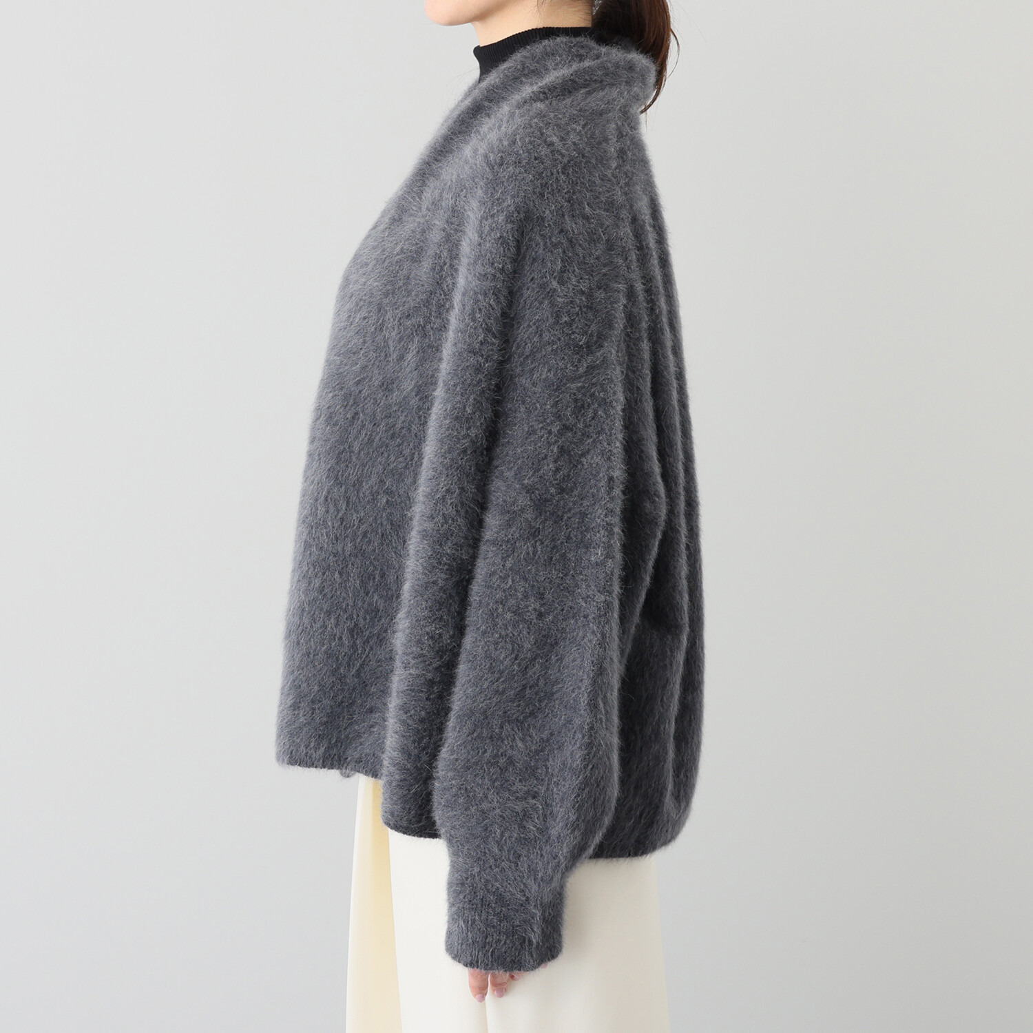 メリオン フォックス１００％ 軽やかでラグジュアリーな 着流しニットカーディガン