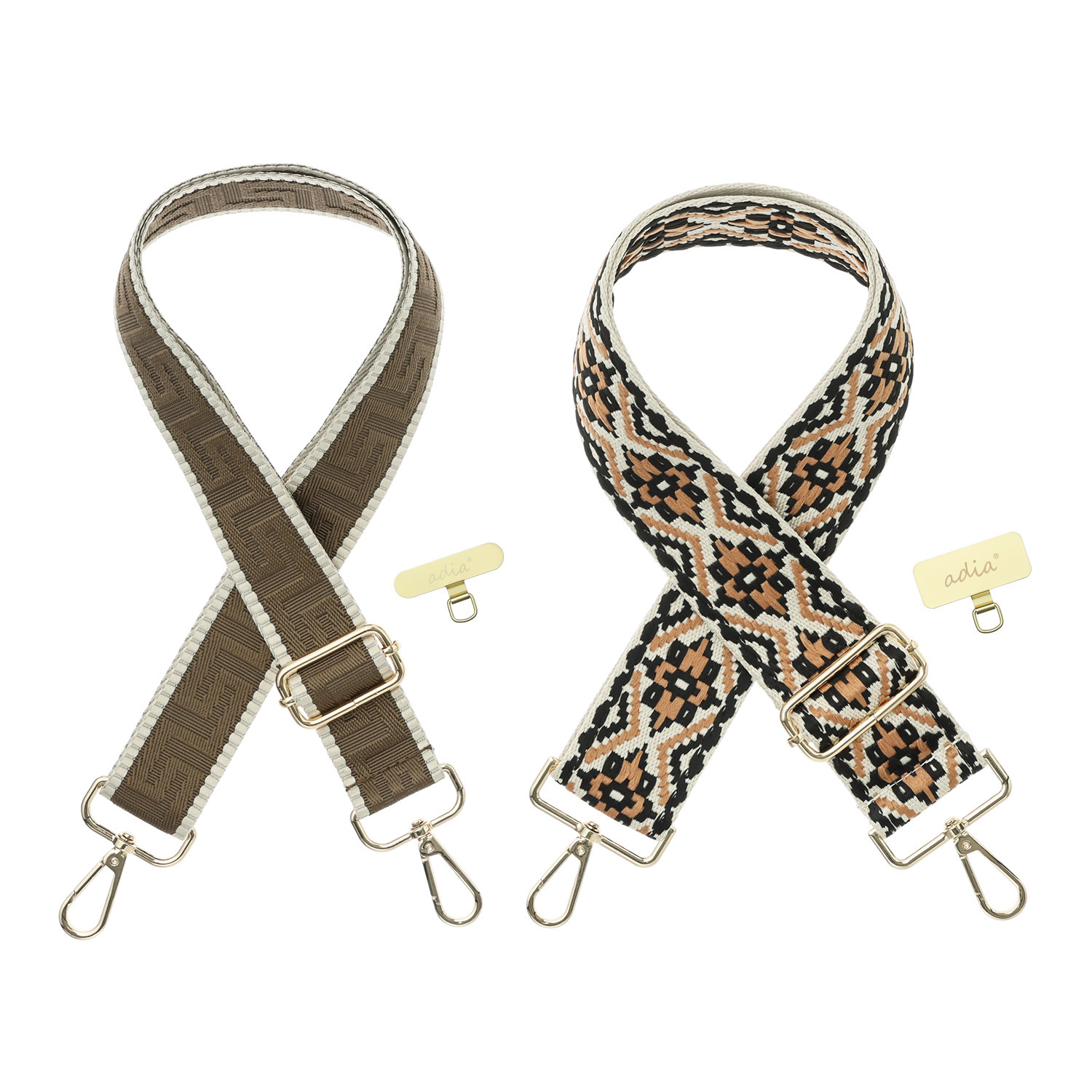 エイディア バッグやスマホが大変身！ マルチに使える ショルダーストラップ ２本セット