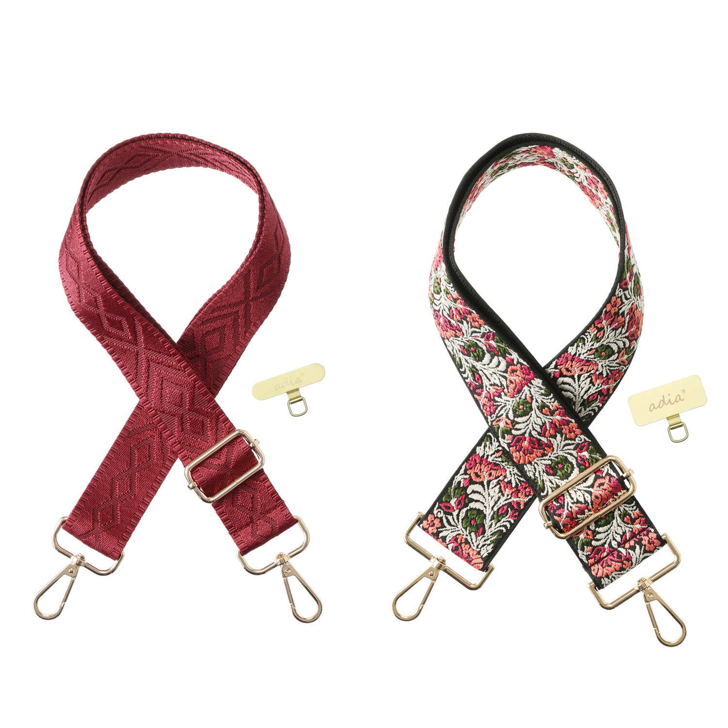 エイディア バッグやスマホが大変身！ マルチに使える ショルダーストラップ ２本セット