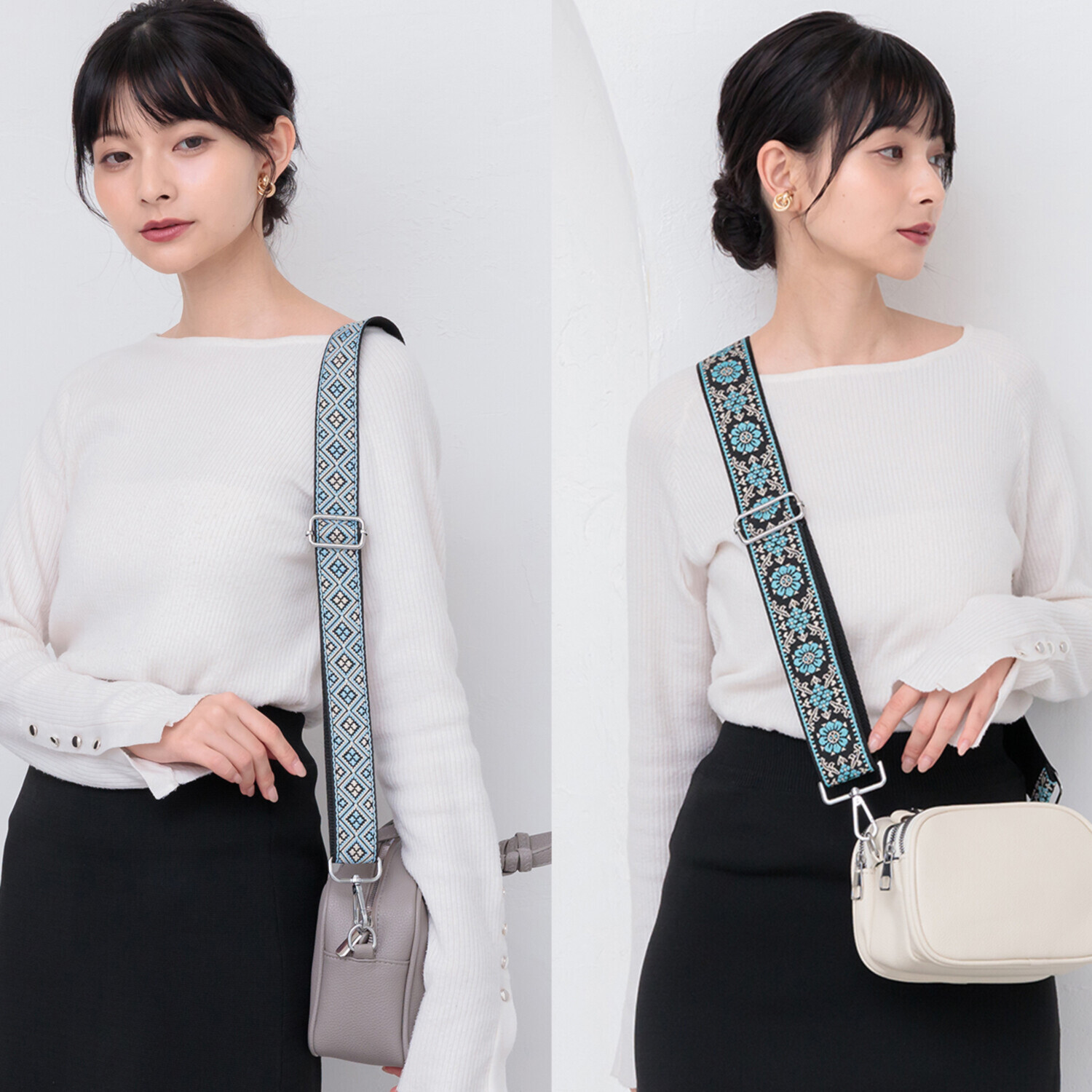 エイディア バッグやスマホが大変身！ マルチに使える ショルダーストラップ ２本セット