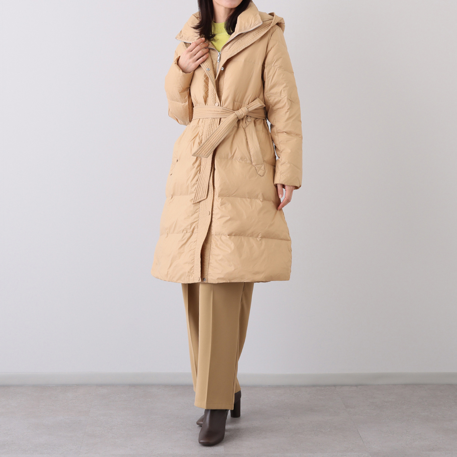 スタイルフライ はっ水 Ａラインシルエット ロングダウンコート