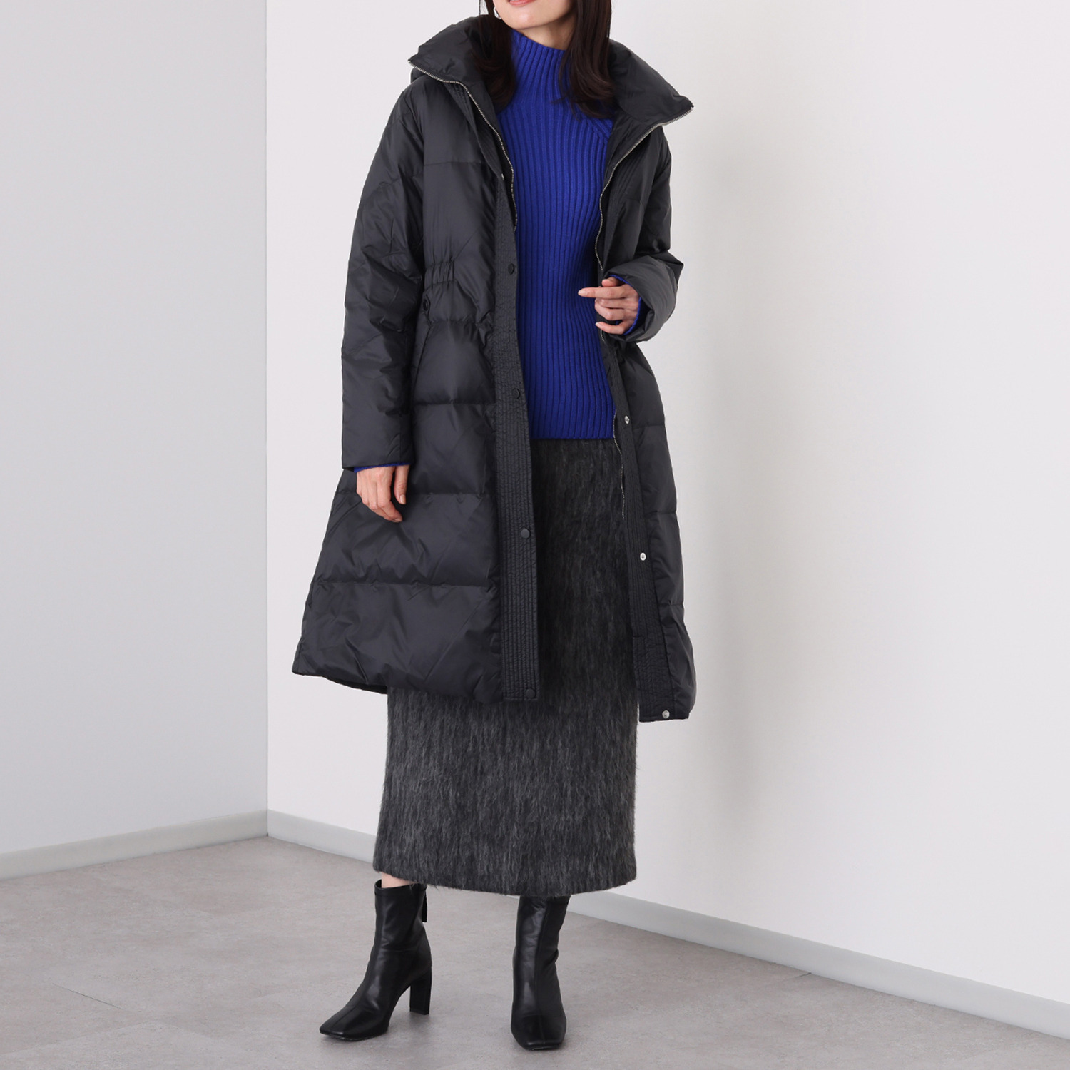 スタイルフライ はっ水 Ａラインシルエット ロングダウンコート