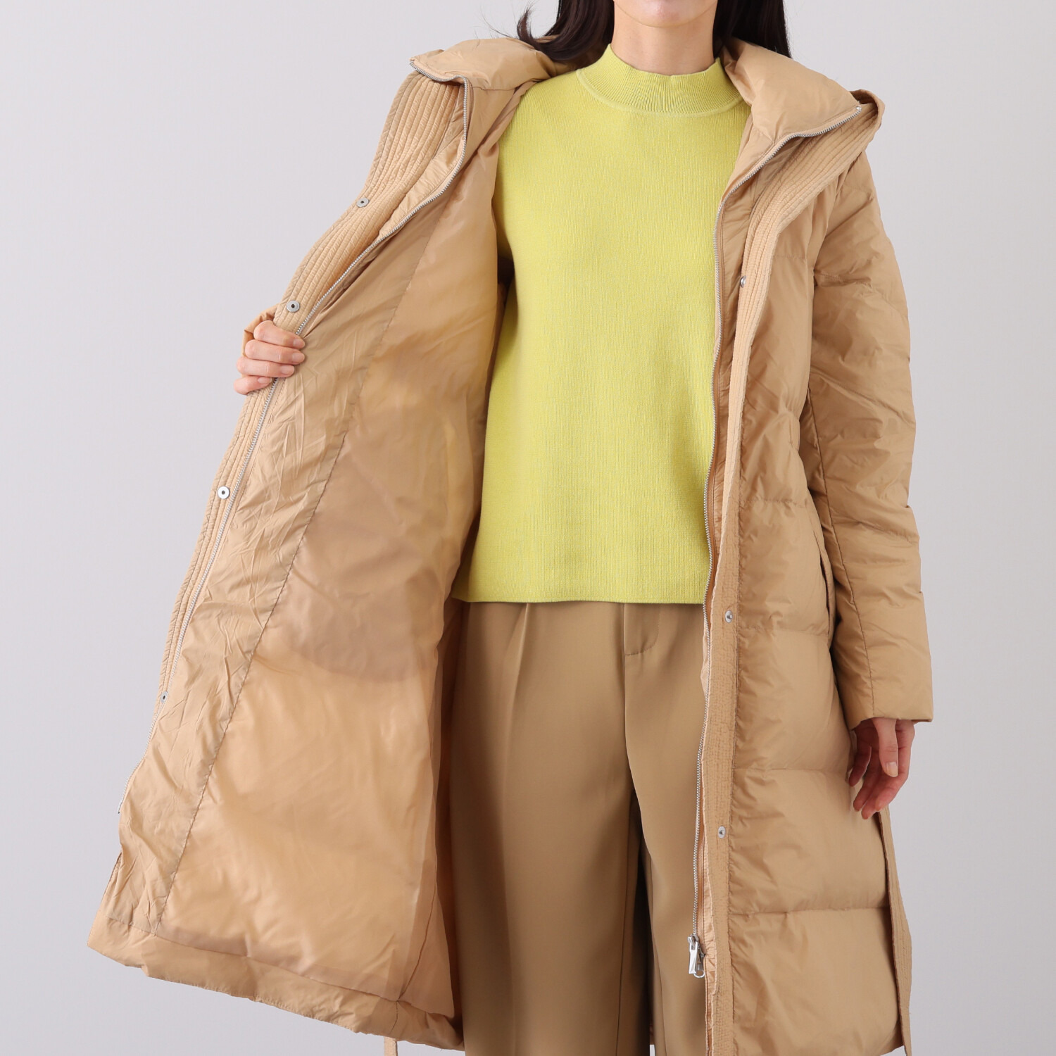 スタイルフライ はっ水 Ａラインシルエット ロングダウンコート