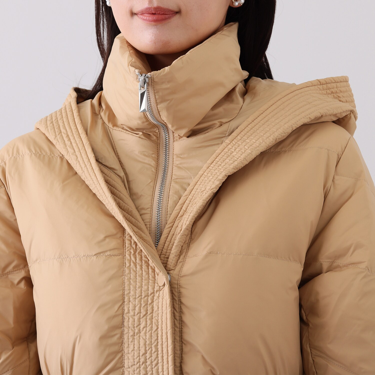 スタイルフライ はっ水 Ａラインシルエット ロングダウンコート