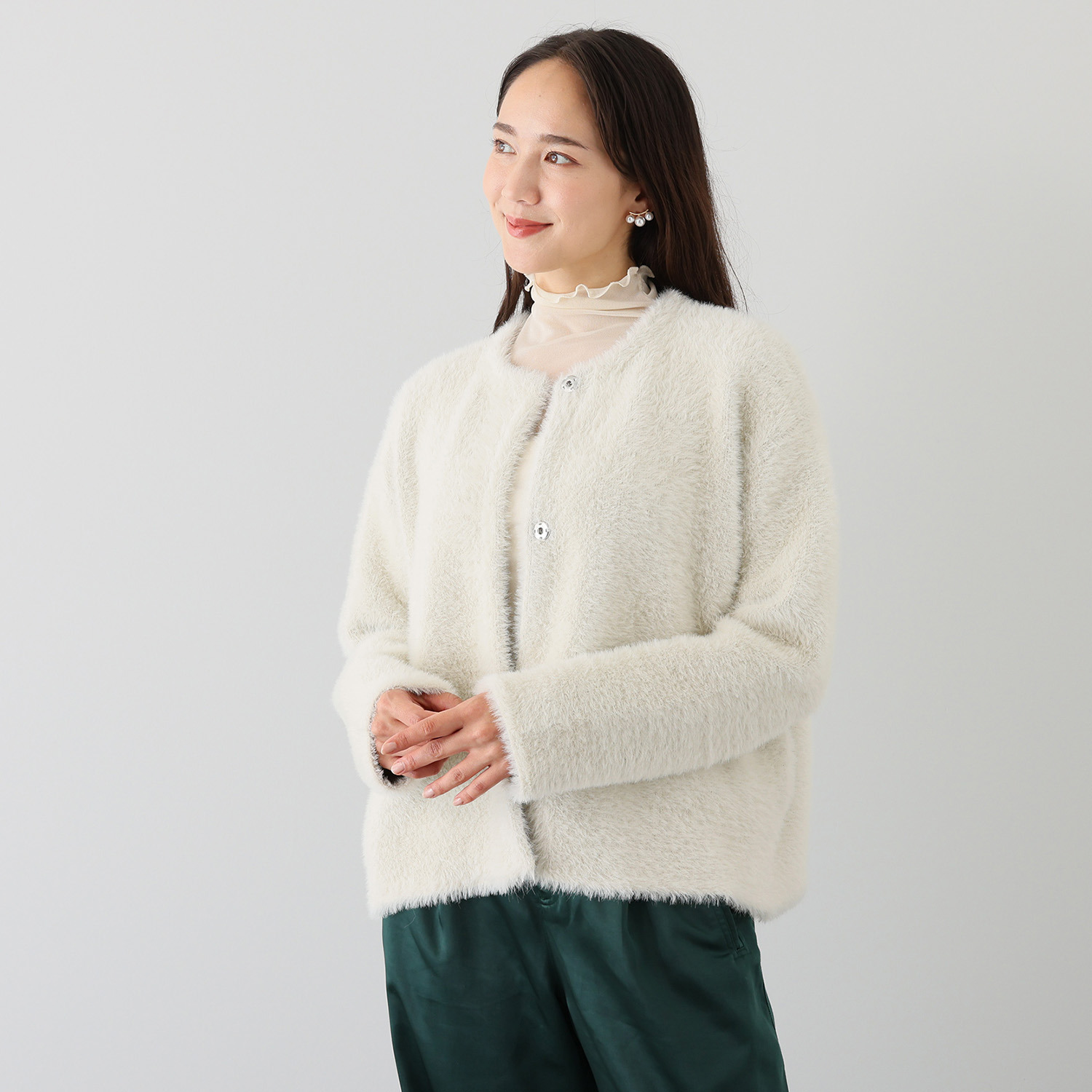 スタイル・ラヴィー 接結ファーニット カーディガン