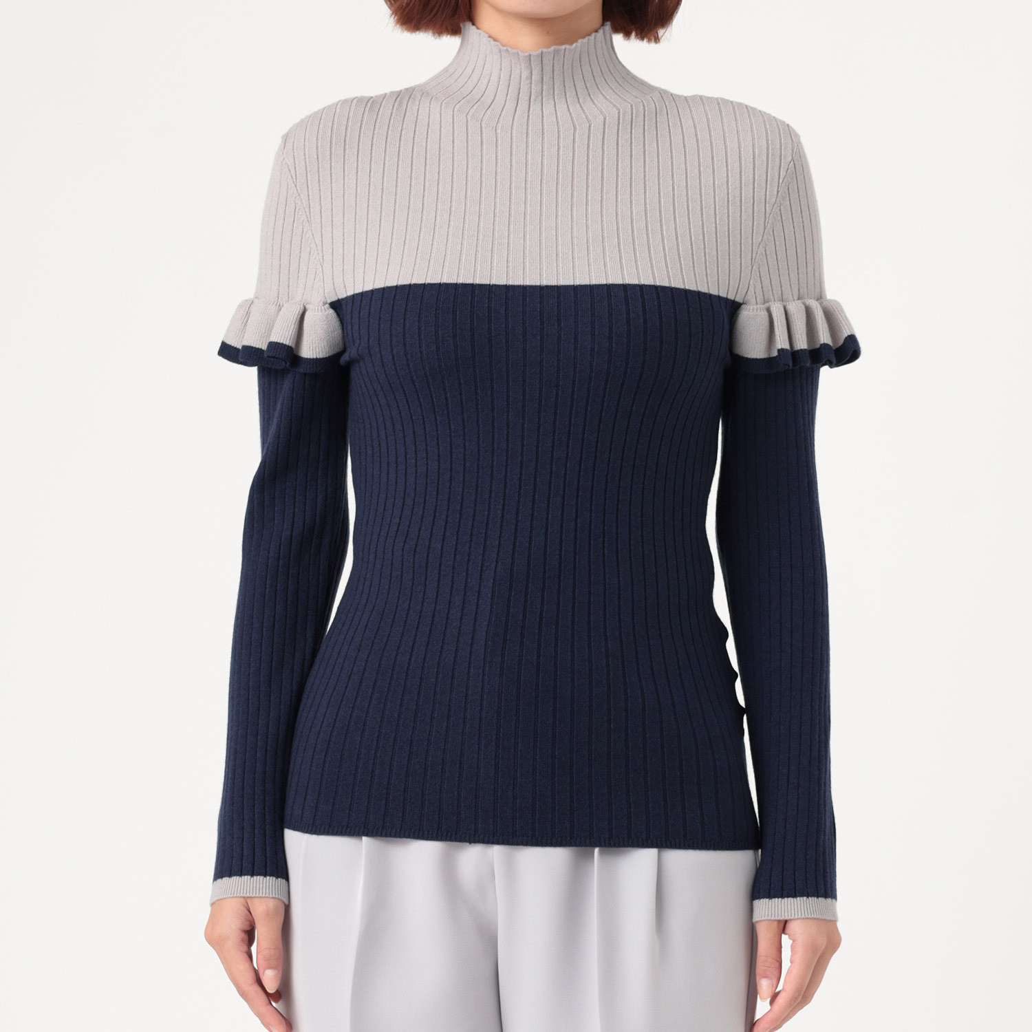 スタイル・ラヴィー 吸湿発熱 ハイネック ニットプルオーバー