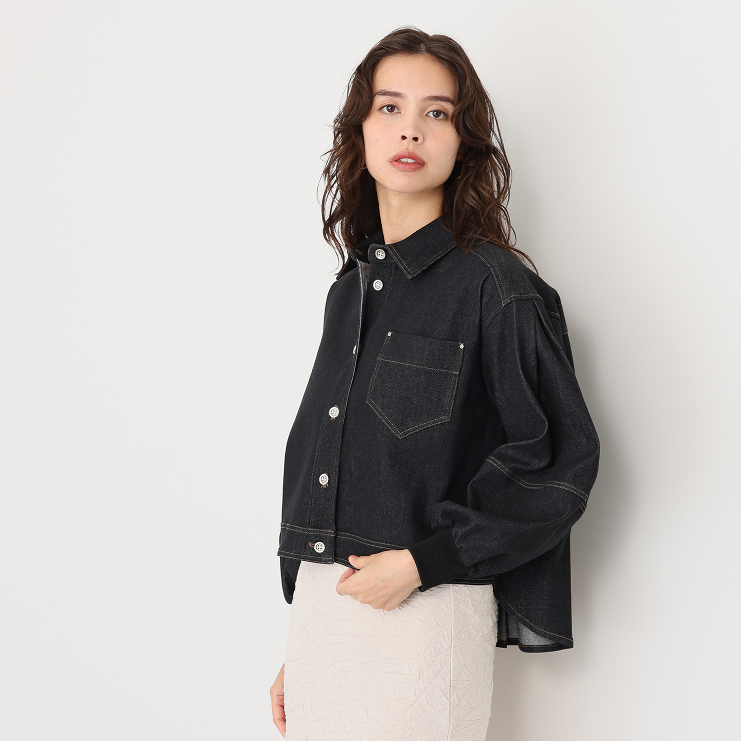 スタイル・ラヴィー 袖コンシャス デニムジャケット