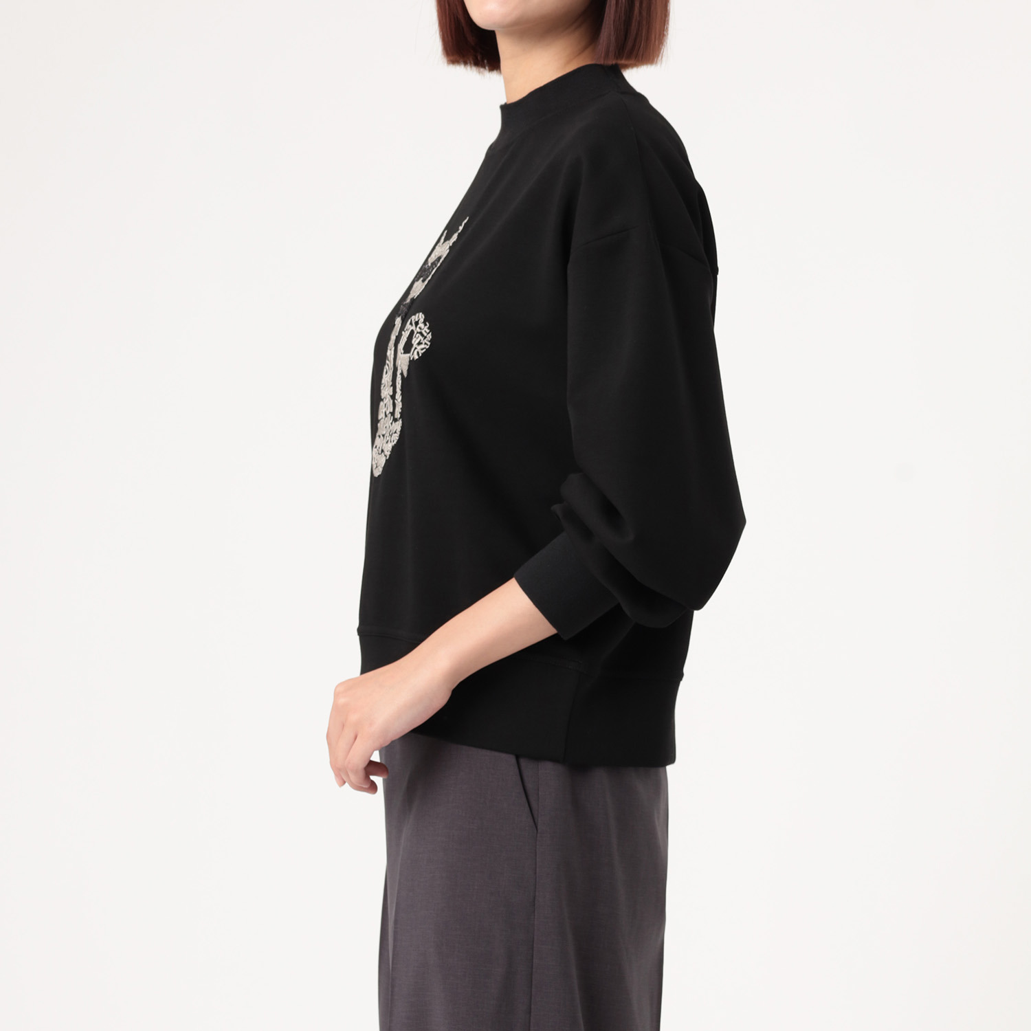 スタイル・ラヴィー ネコちゃん刺しゅう ダンボールニット プルオーバー