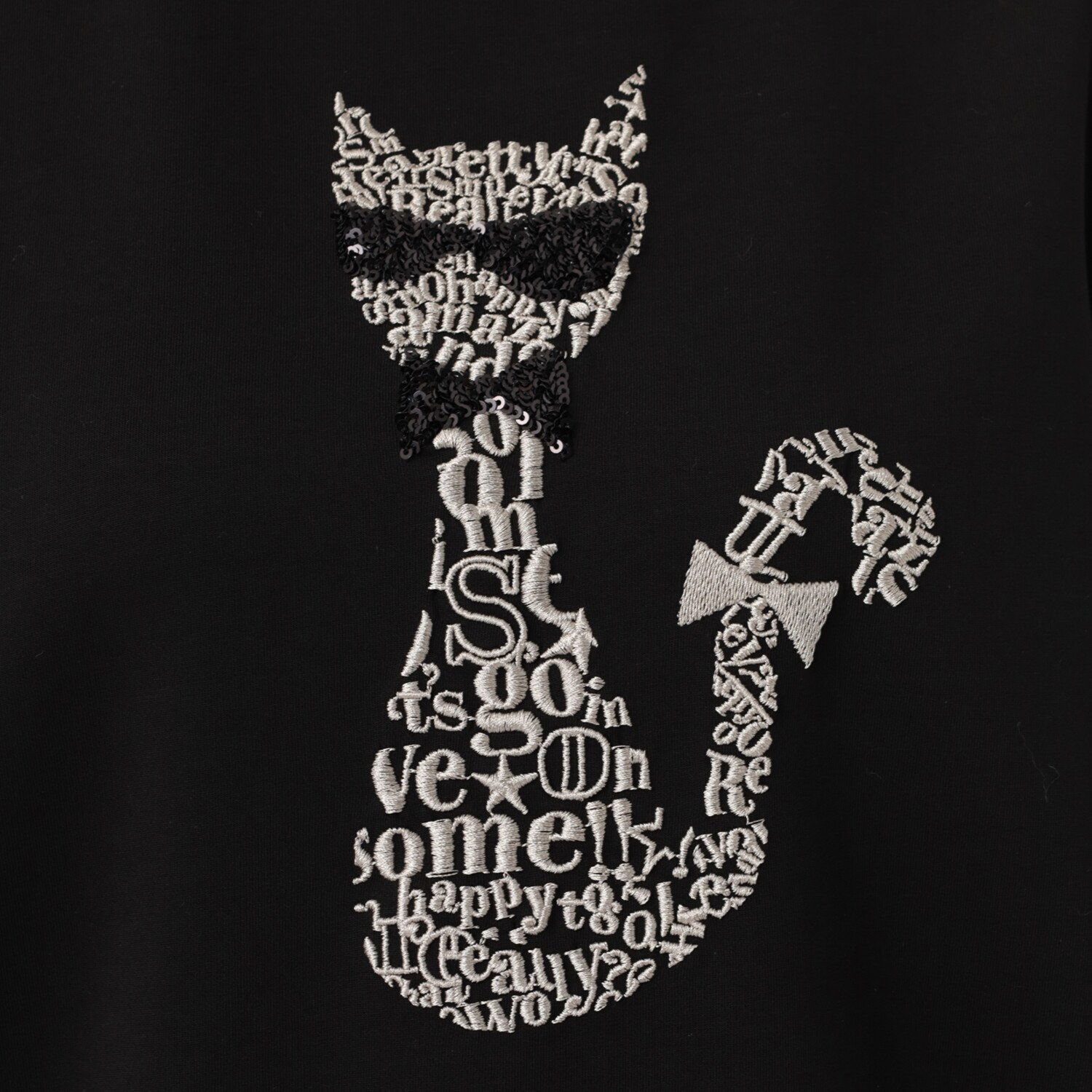 スタイル・ラヴィー ネコちゃん刺しゅう ダンボールニット プルオーバー