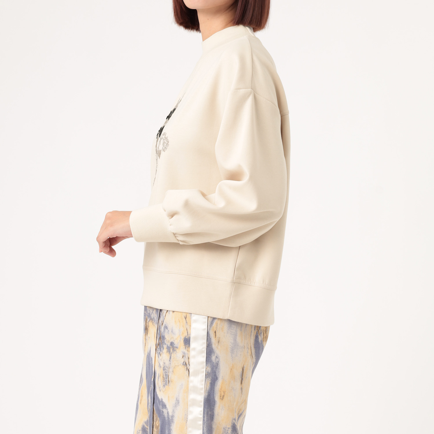 スタイル・ラヴィー ネコちゃん刺しゅう ダンボールニット プルオーバー