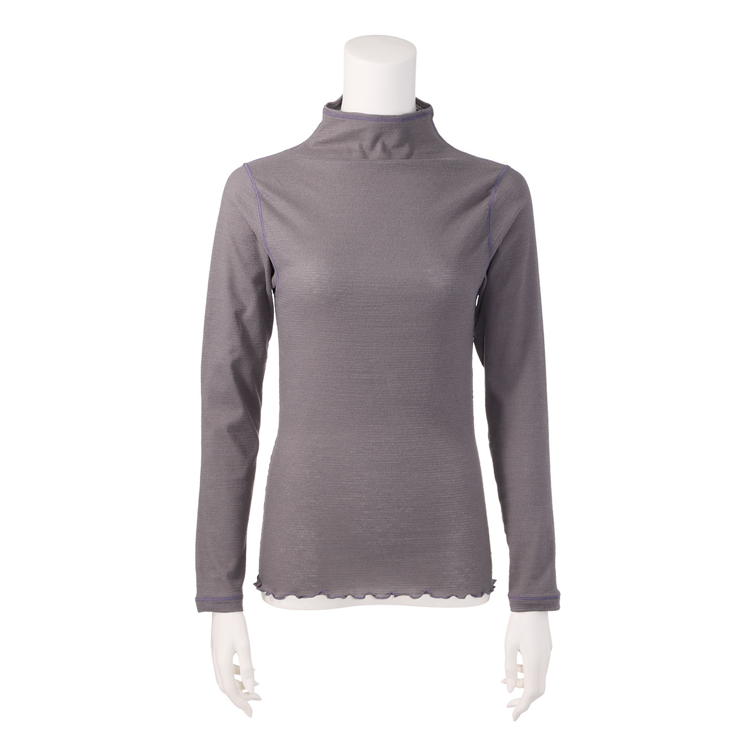 丸福ガーゼ 吸水速乾・抗菌防臭 綿モダール混 ボトルネック 長袖プルオーバー